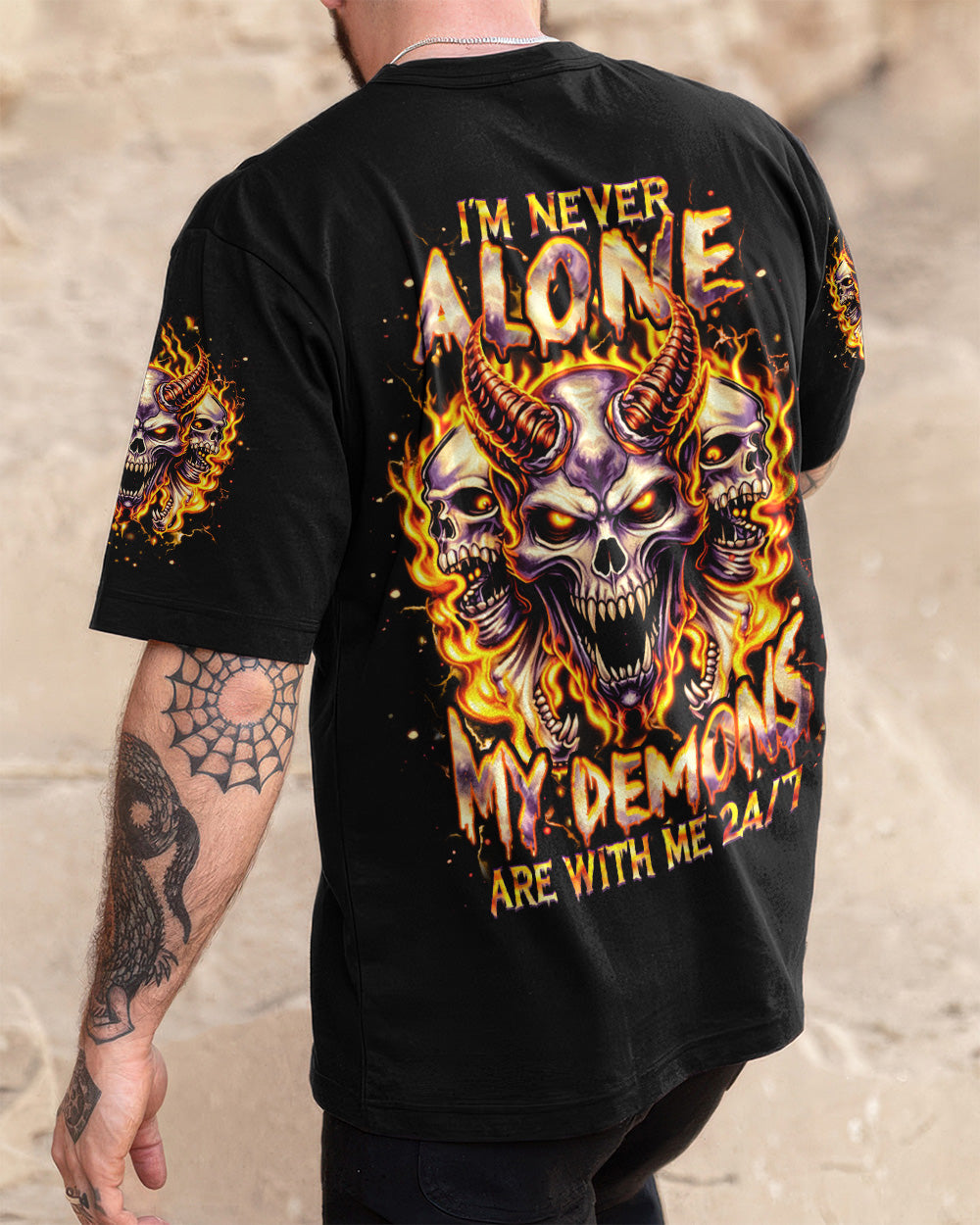 I'M NEVER ALONE MY DEMONS ARE WITH ME 24/7 ALL OVER PRINT  - TLHN1103263