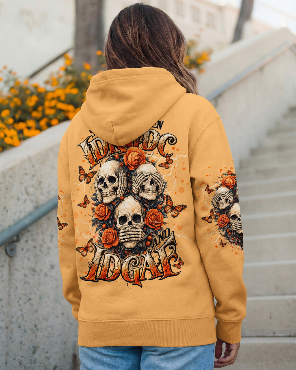STUCK BETWEEN IDK IDC AND IDGAF SKULL ALL OVER PRINT   - TLNT3103262