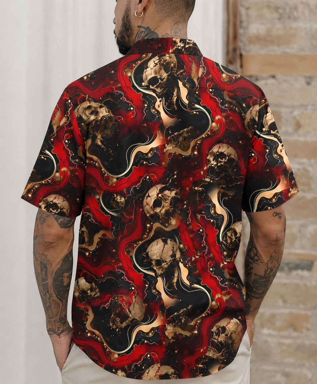GOTHIC SKULL COLLAR SHIRT - TLHN0406261