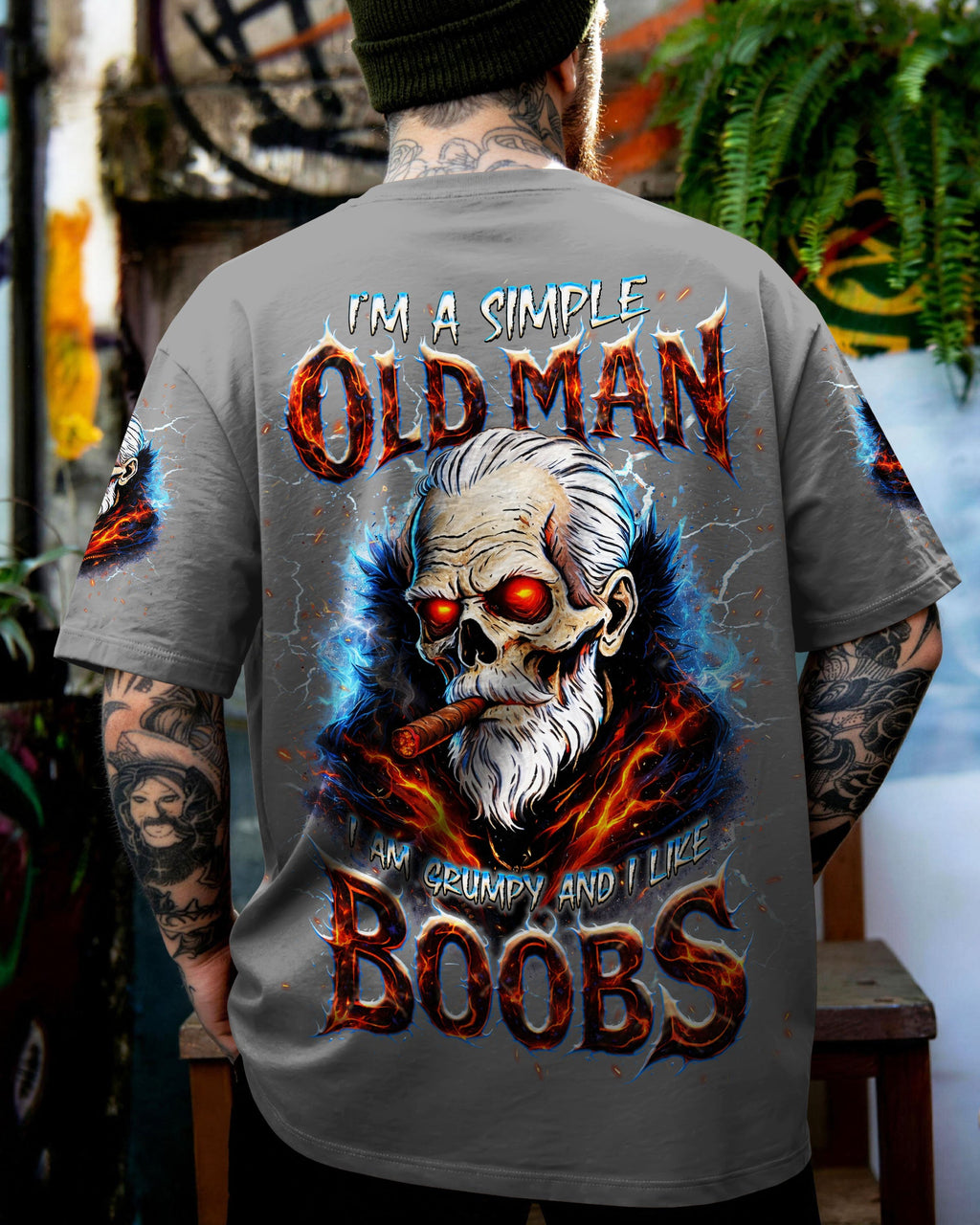 I'M A SIMPLE OLD MAN SKULL ALL OVER PRINT - TLNT1604264