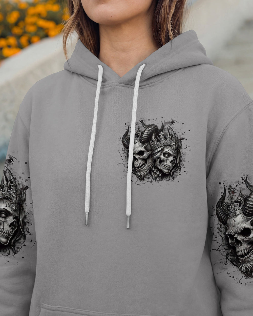 TILL DEATH DO US PART COUPLE SKULL ALL OVER PRINT - TLHN0403261