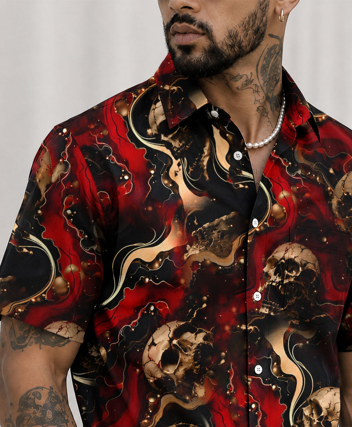 GOTHIC SKULL COLLAR SHIRT - TLHN0406261