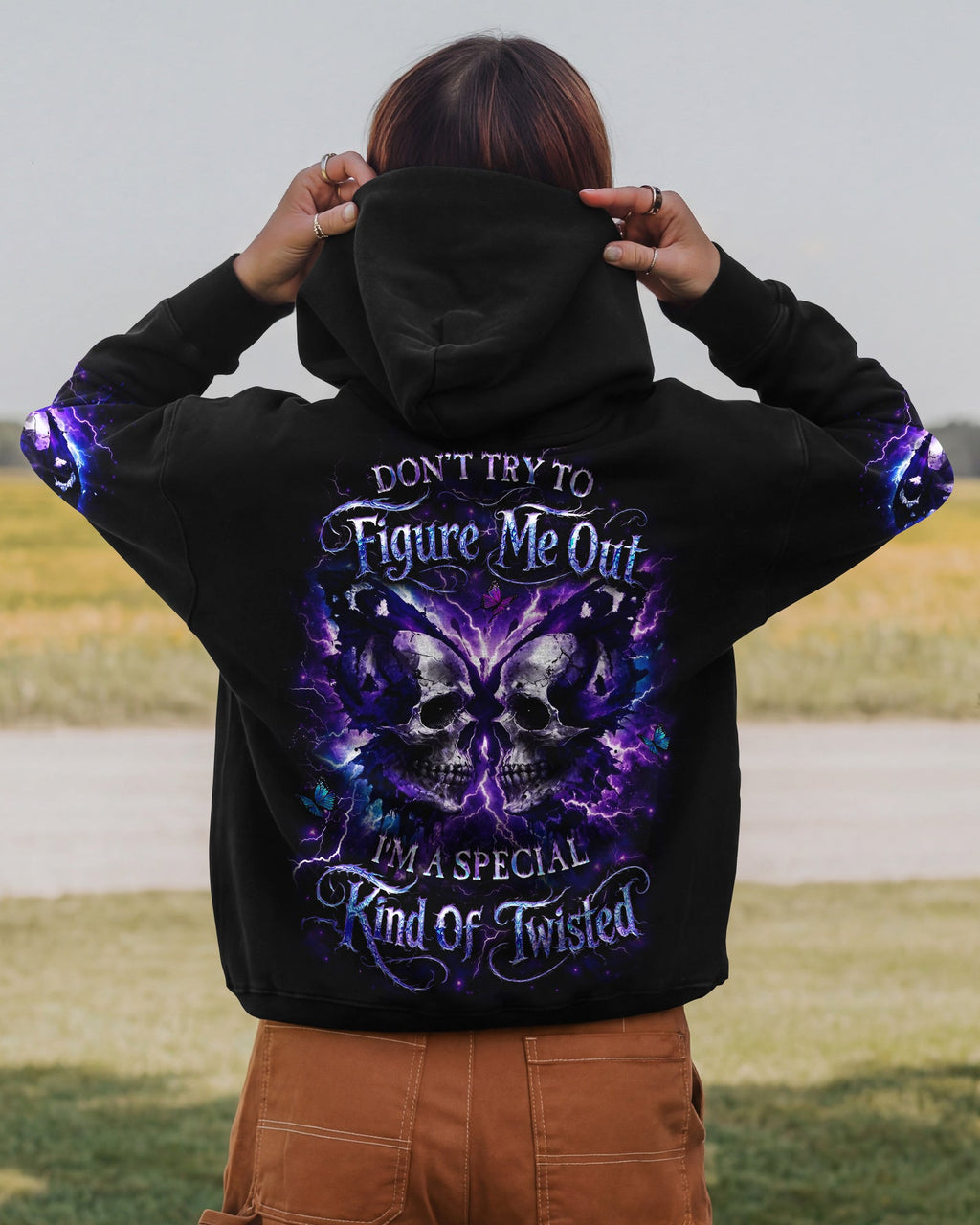 DON'T TRY TO FIGURE ME OUT SKULL ALL OVER PRINT - YHLT2302261