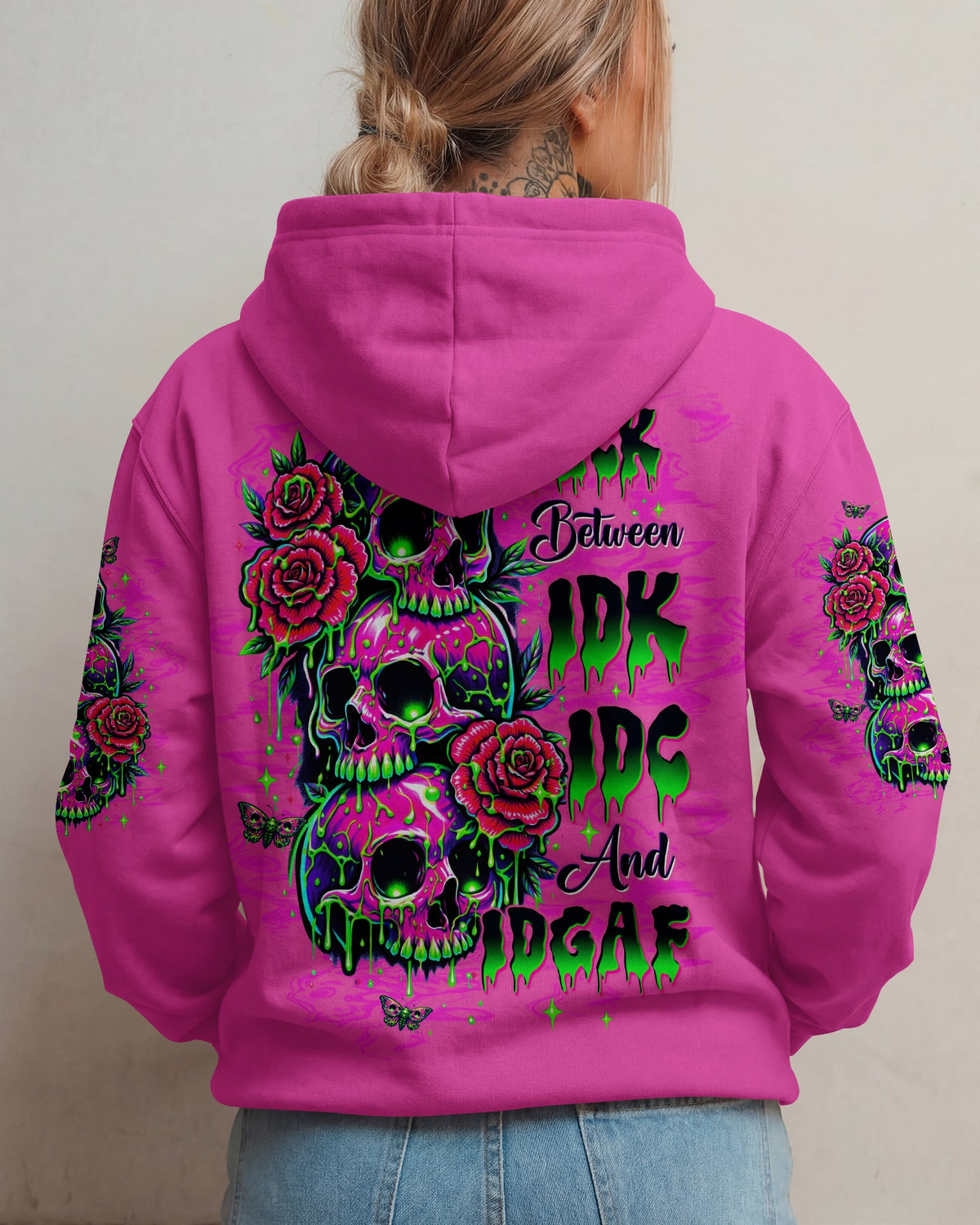 STUCK BETWEEN IDK IDC AND IDGAF SKULL ALL OVER PRINT -  TLTW0303261