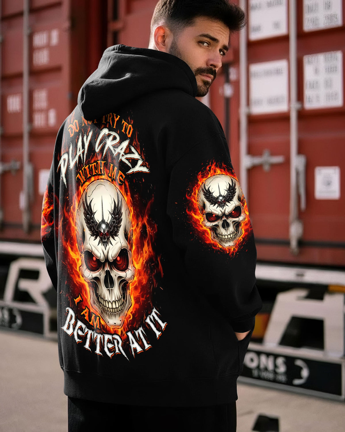 DO NOT TRY TO PLAY CRAZY WITH ME  MADLY SKULL ALL OVER PRINT - TLTW1601261