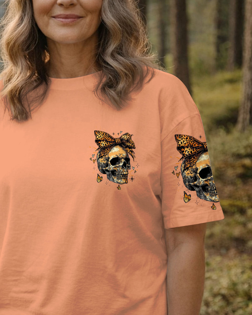 CUTE AS HELL MESSY BUN LEOPARD SKULL ALL OVER PRINT - TLTW3103262