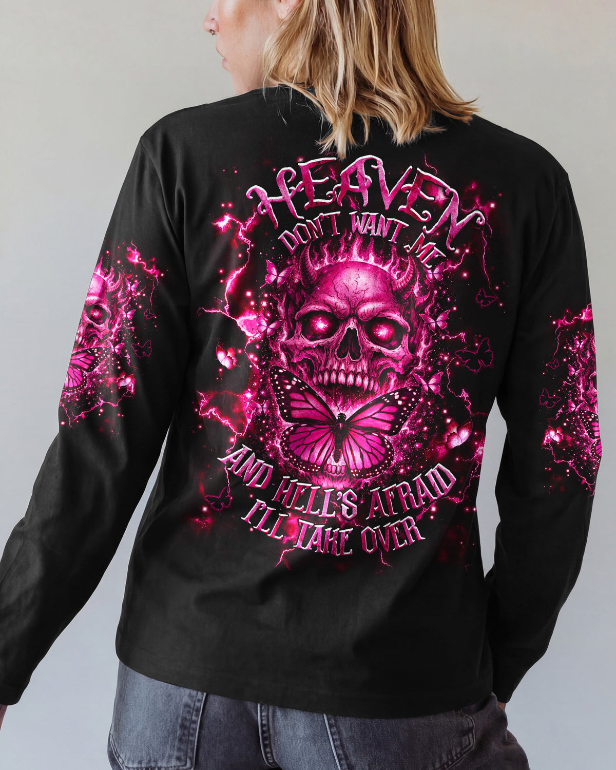 HEAVEN DON'T WANT ME SKULL DEMON ALL OVER PRINT - TLHG1603262