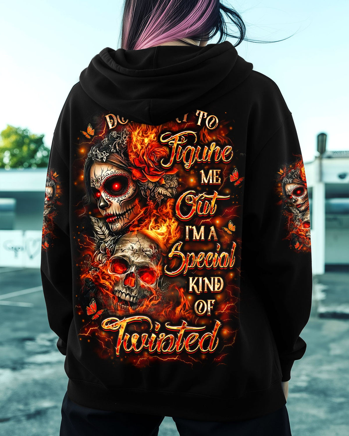 DON'T TRY TO FIGURE ME OUT SKULL ALL OVER PRINT - YHLT1201261