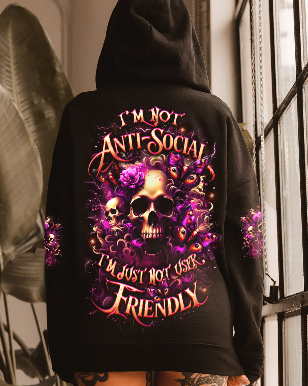 I'M NOT ANTI-SOCIAL SKULL ALL OVER PRINT - YHLT2901261