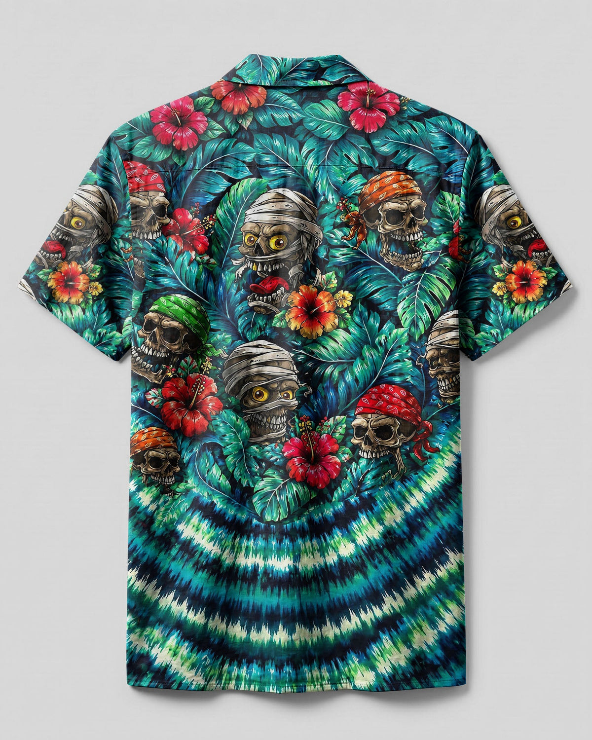 VIBRANT TROPICAL SKULLS CAMP SHIRT - TLHG0107262
