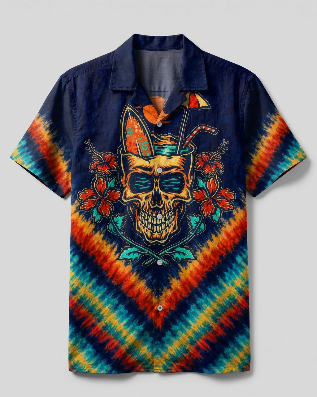 TROPICAL SUMMER SKULL CAMP SHIRT  - TLTW0107265