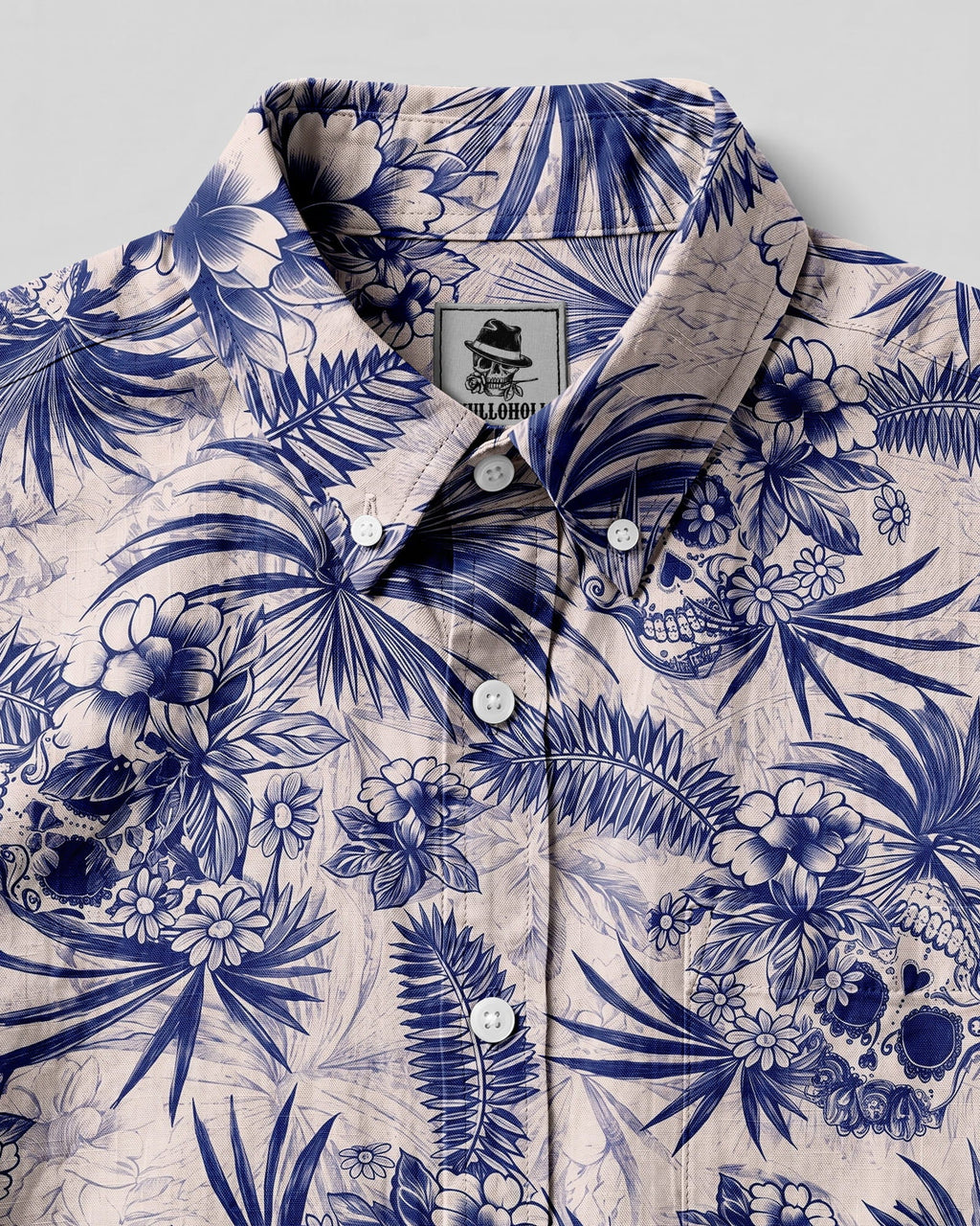 TROPICAL SUGAR SKULL BUTTON-DOWN COLLAR SHIRT  - TLNO3006261