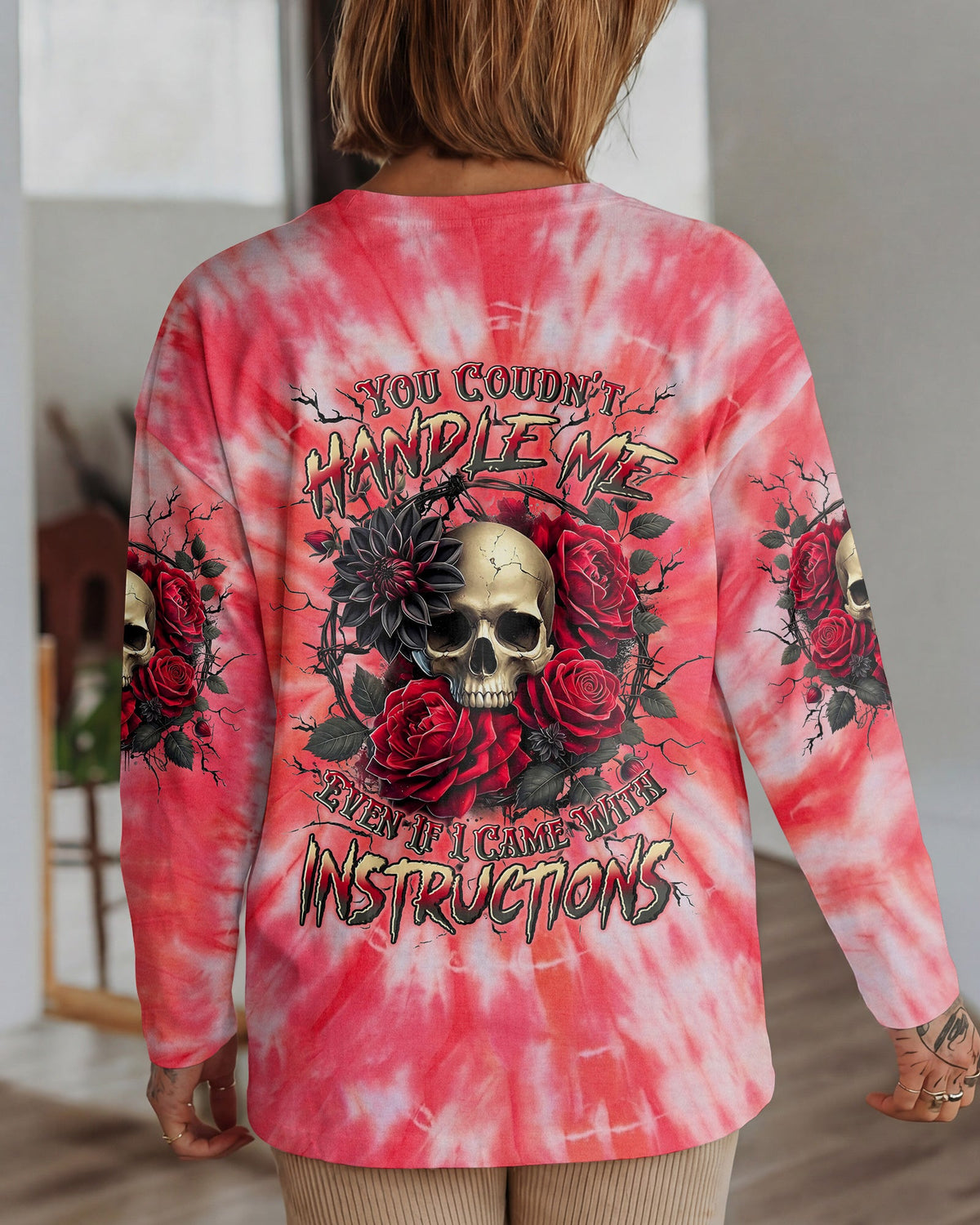 YOU COULDN'T HANDLE ME SKULL ROSES ALL OVER PRINT - TYLN0304262
