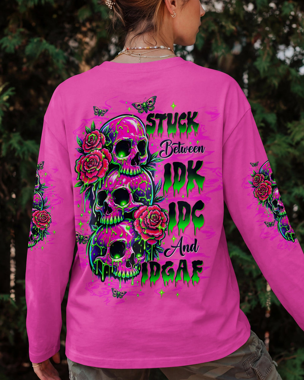 STUCK BETWEEN IDK IDC AND IDGAF SKULL ALL OVER PRINT -  TLTW0303261