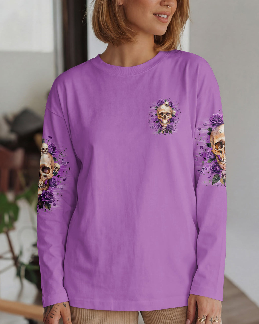 THE GOOD GIRL IN ME SKULL ROSES ALL OVER PRINT - TYQY0804261
