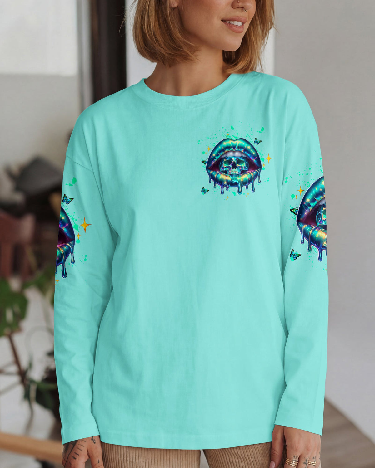 THE GOOD GIRL IN ME MESSY BUN SKULL  ALL OVER PRINT -  TLTW0303263