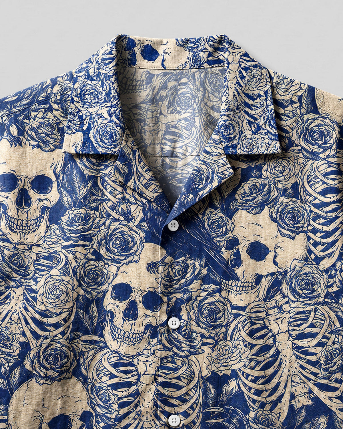RAVENS SKELETON ROSE CAMP SHIRT - TLNT3006261