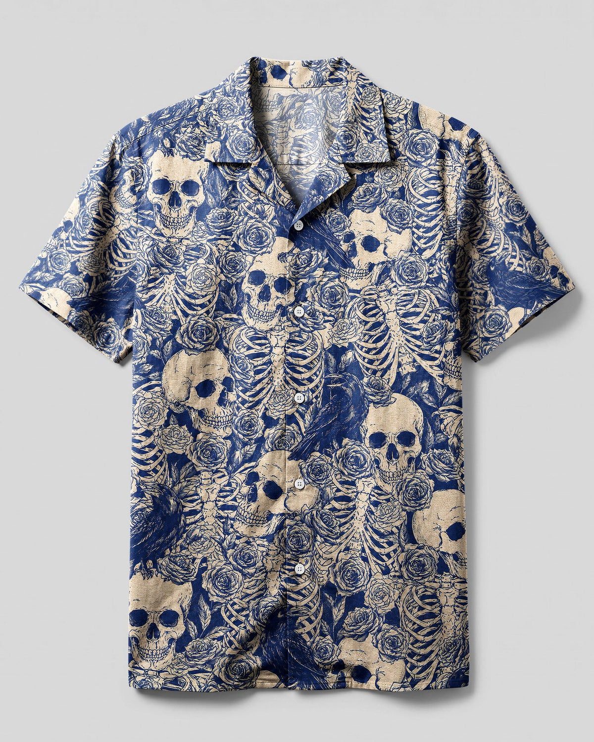 RAVENS SKELETON ROSE CAMP SHIRT - TLNT3006261