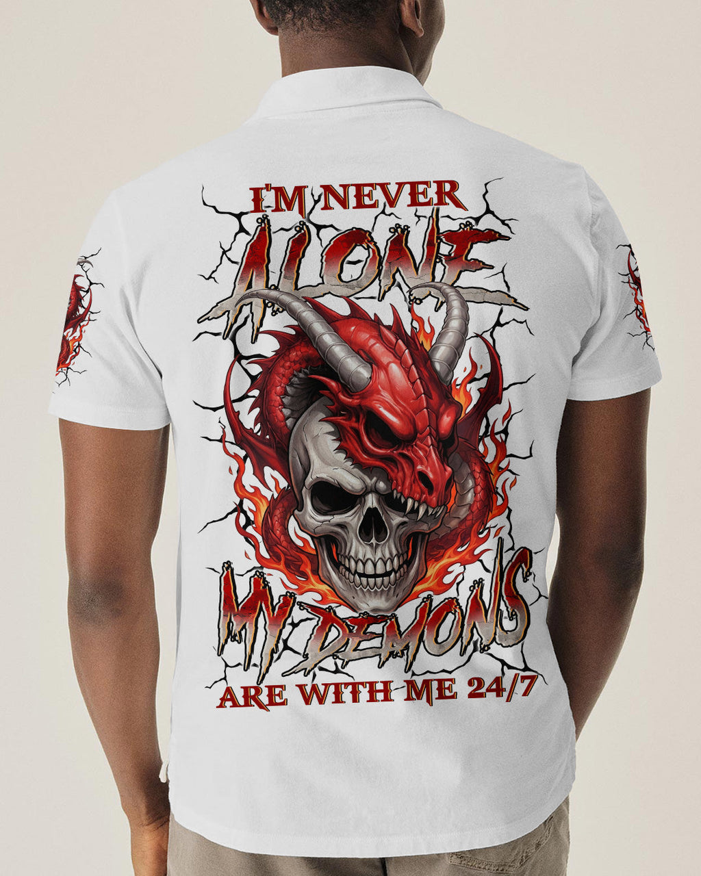 I'M NEVER ALONE MY DEMONS ARE WITH ME 24/7 DRAGON ALL OVER PRINT - TYLN1404261