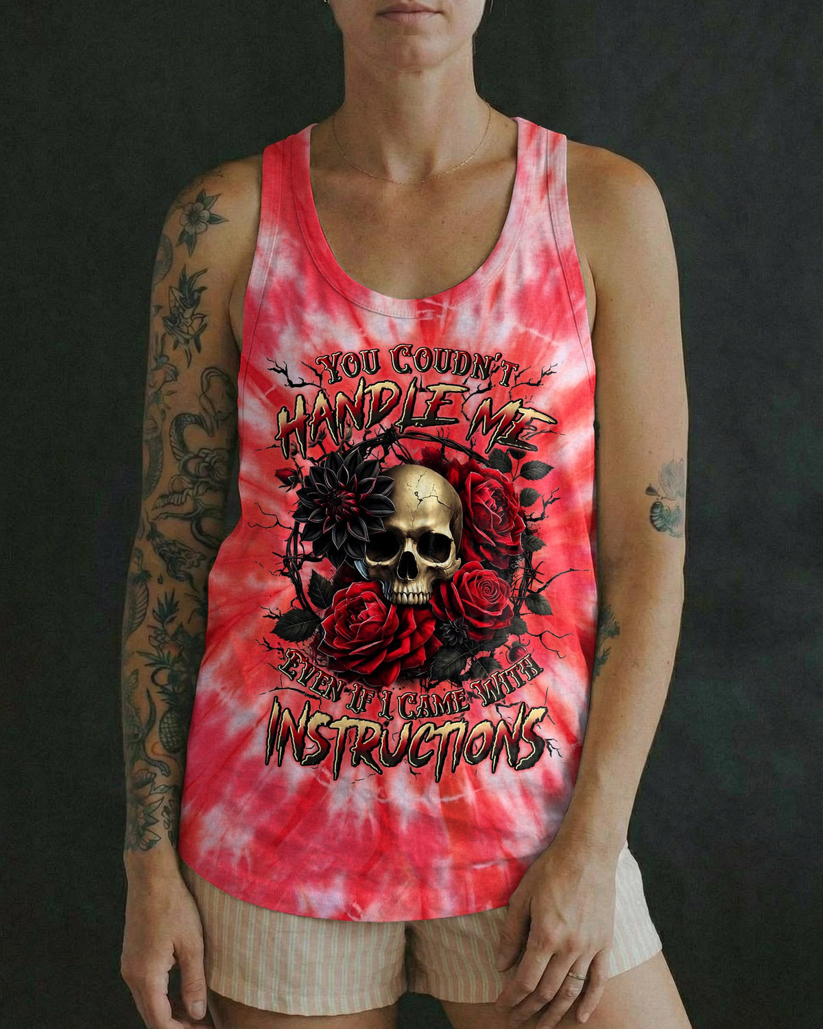 YOU COULDN'T HANDLE ME SKULL ROSES ALL OVER PRINT - TYLN0304262