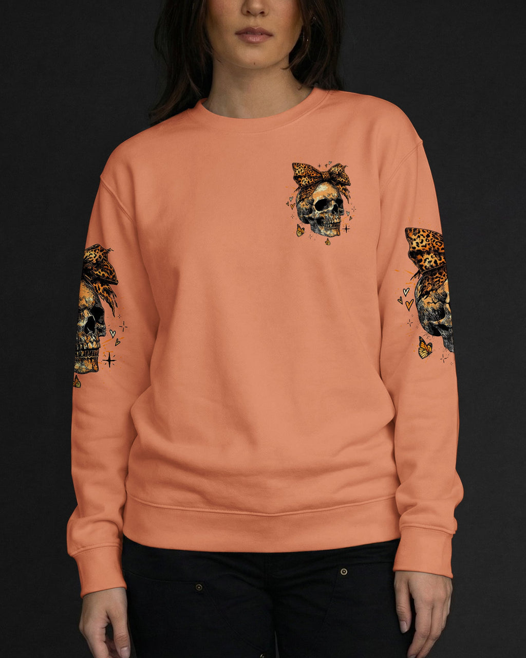 CUTE AS HELL MESSY BUN LEOPARD SKULL ALL OVER PRINT - TLTW3103262