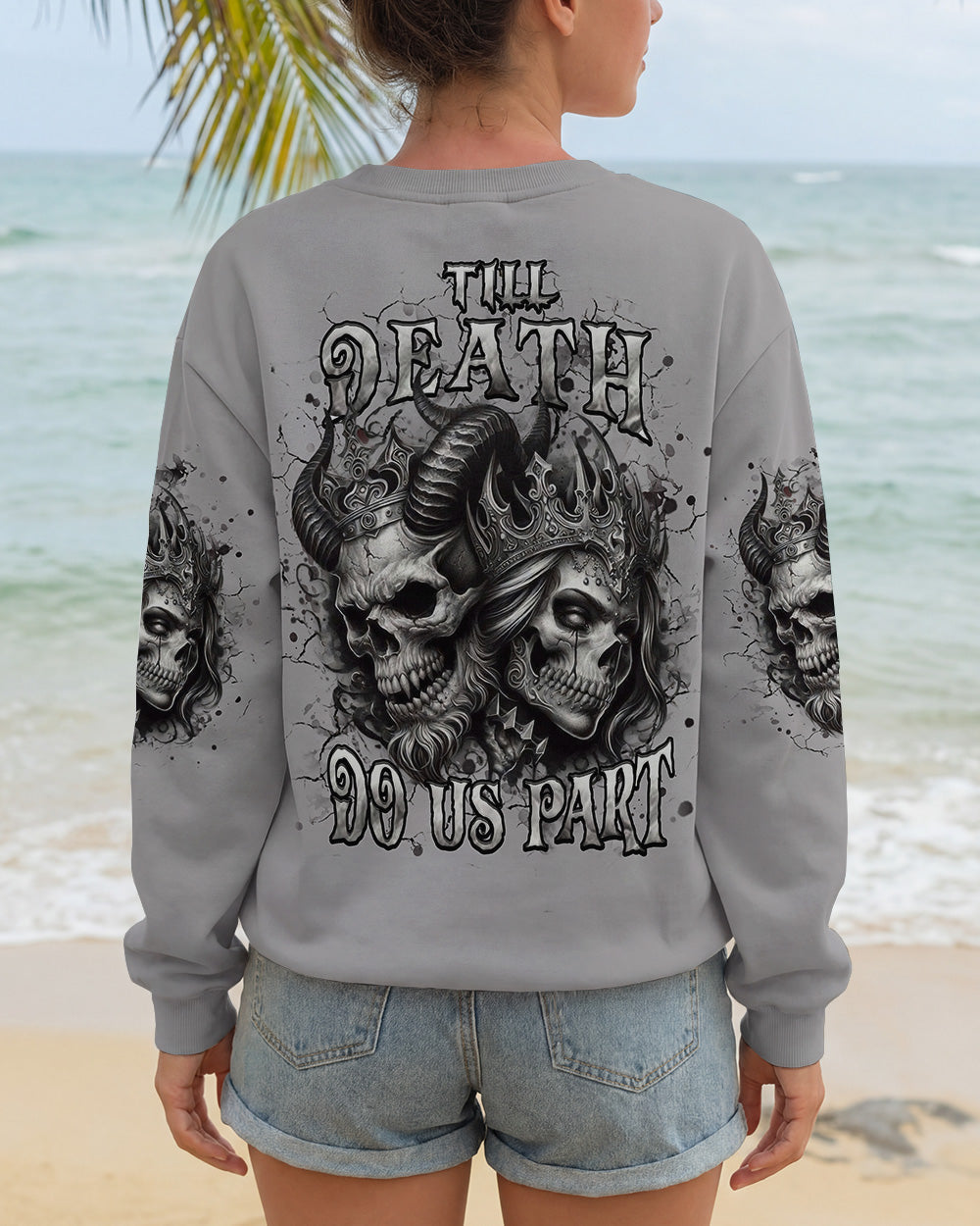 TILL DEATH DO US PART COUPLE SKULL ALL OVER PRINT - TLHN0403261