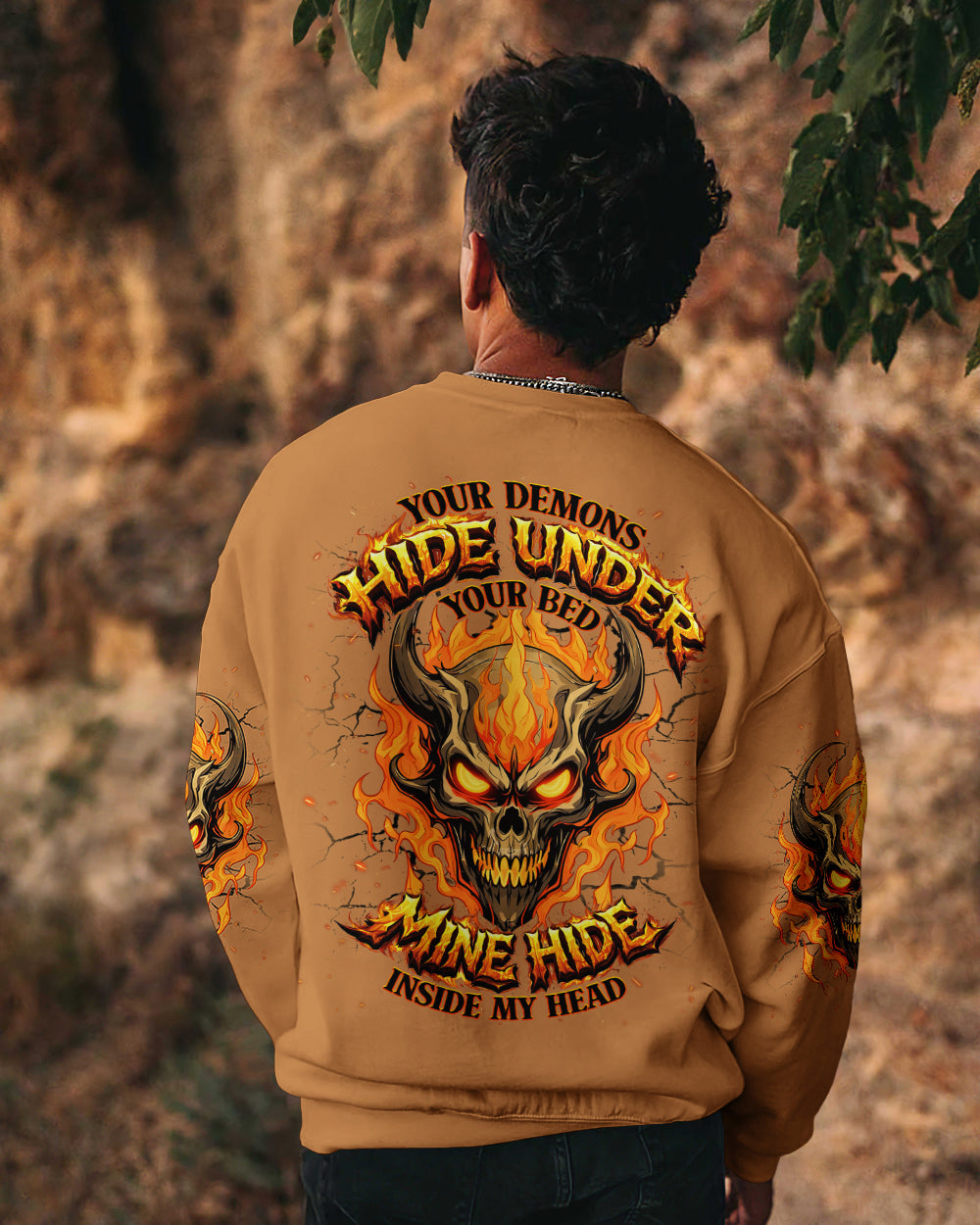 YOUR DEMONS HIDE UNDER YOUR BED SKULL DEMON ALL OVER PRINT - TLNT0603262
