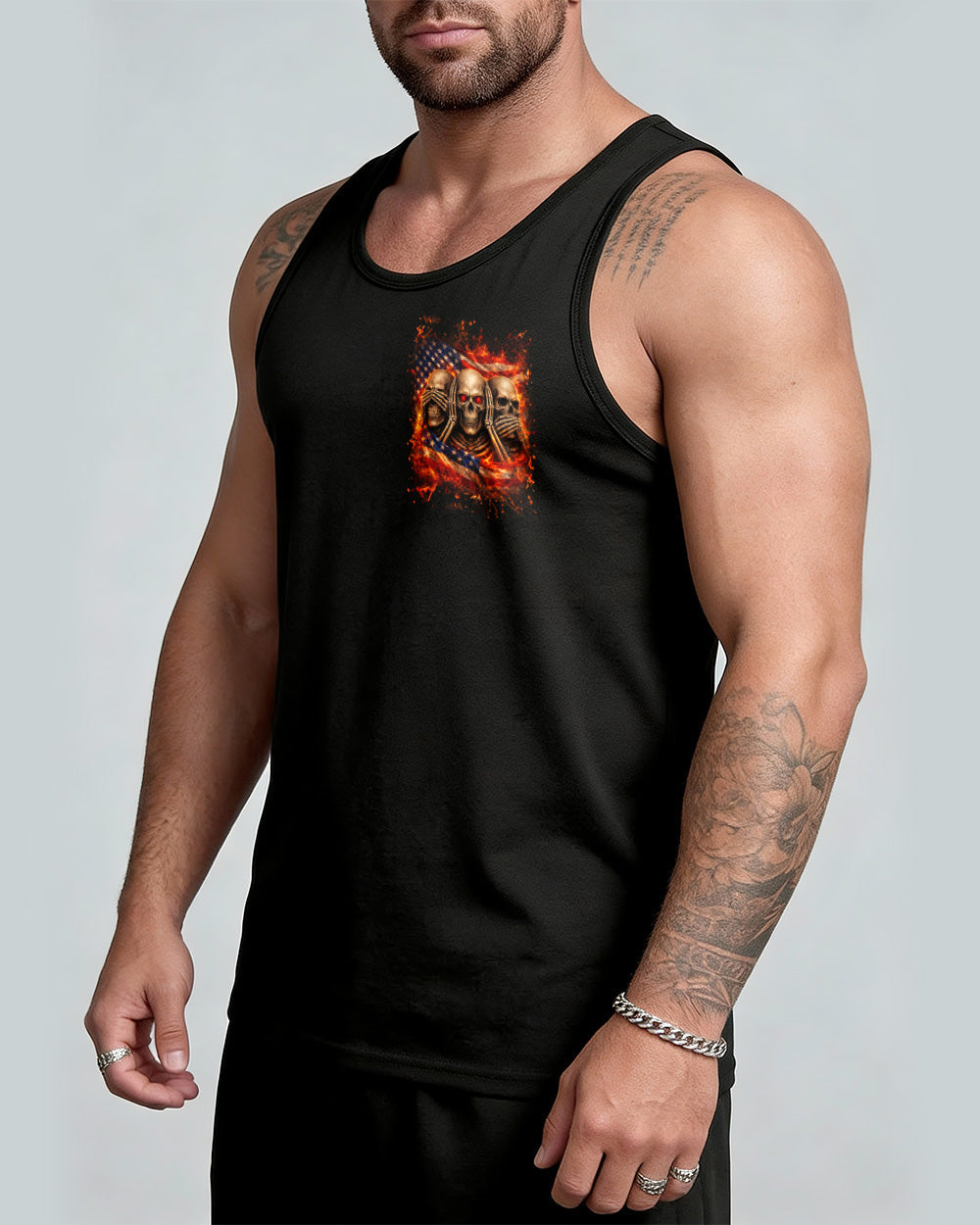 STUCK BETWEEN IDK IDC AND IDGAF SKULL ALL OVER PRINT - YHLN2302261
