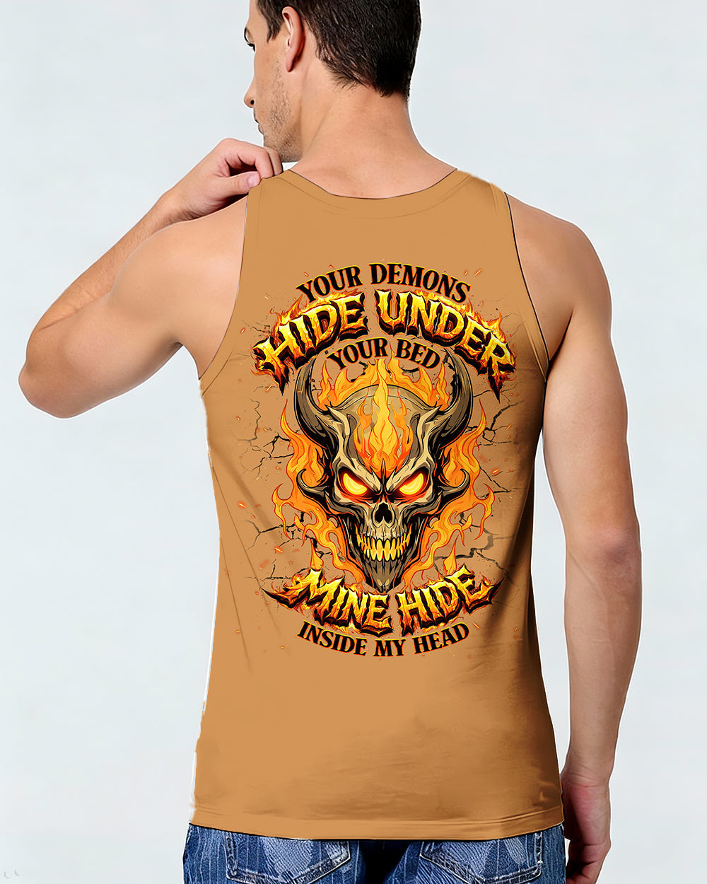YOUR DEMONS HIDE UNDER YOUR BED SKULL DEMON ALL OVER PRINT - TLNT0603262