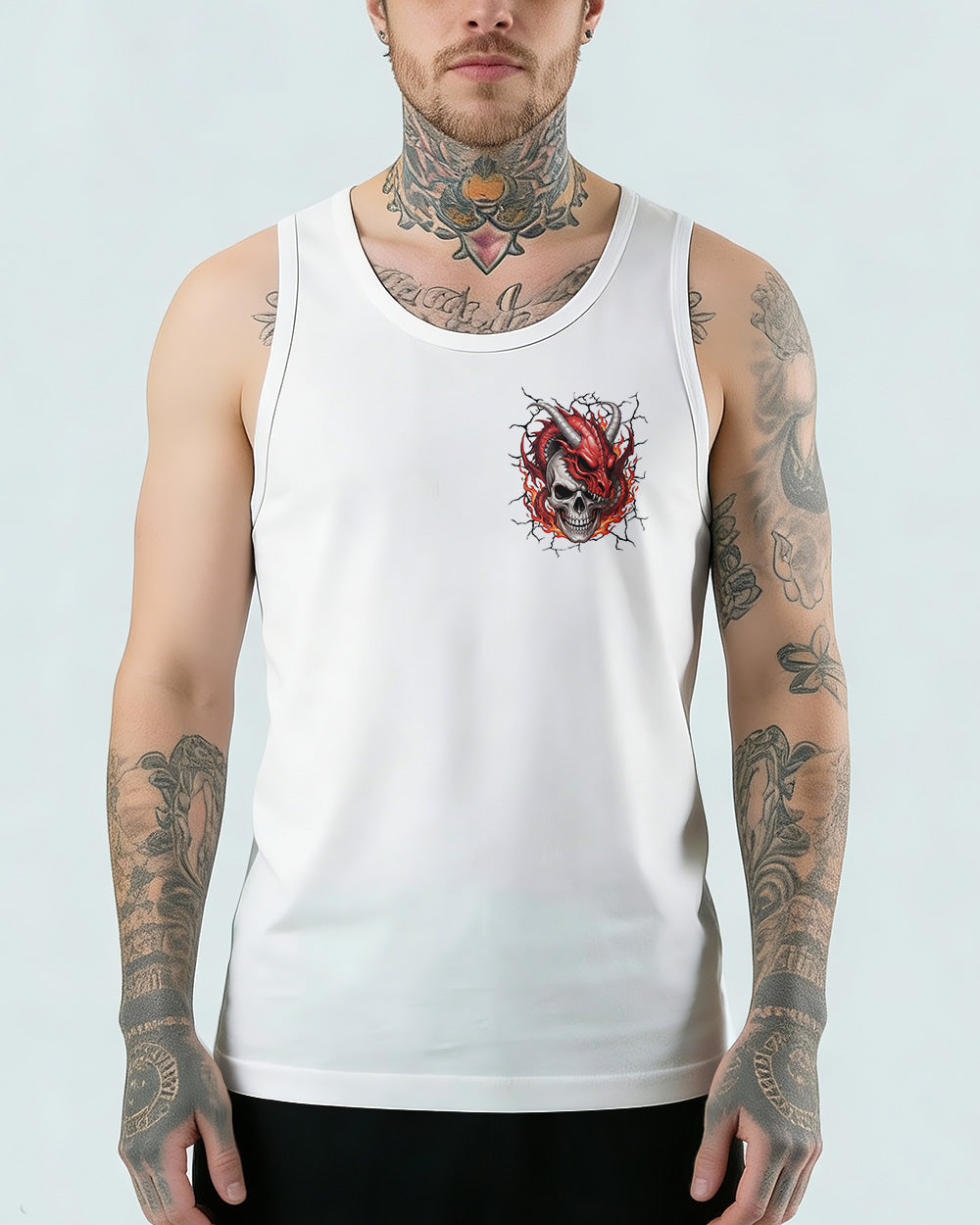 I'M NEVER ALONE MY DEMONS ARE WITH ME 24/7 DRAGON ALL OVER PRINT - TYLN1404261