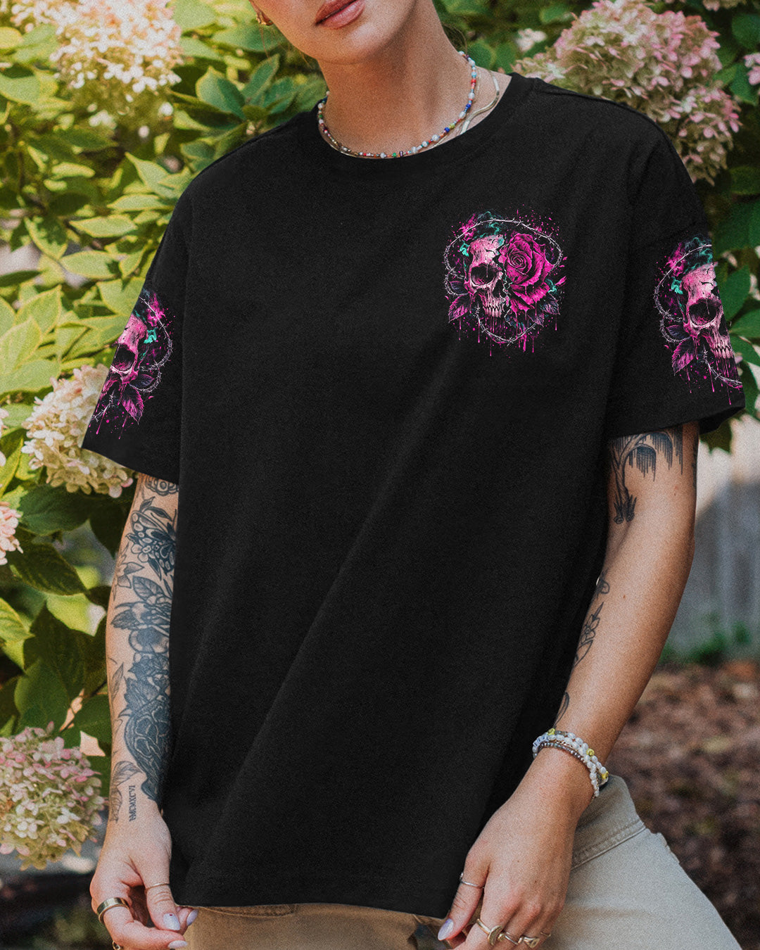 KARMA IS ONLY A B IF YOU ARE ROSE SKULL ALL OVER PRINT - TLNO1103262