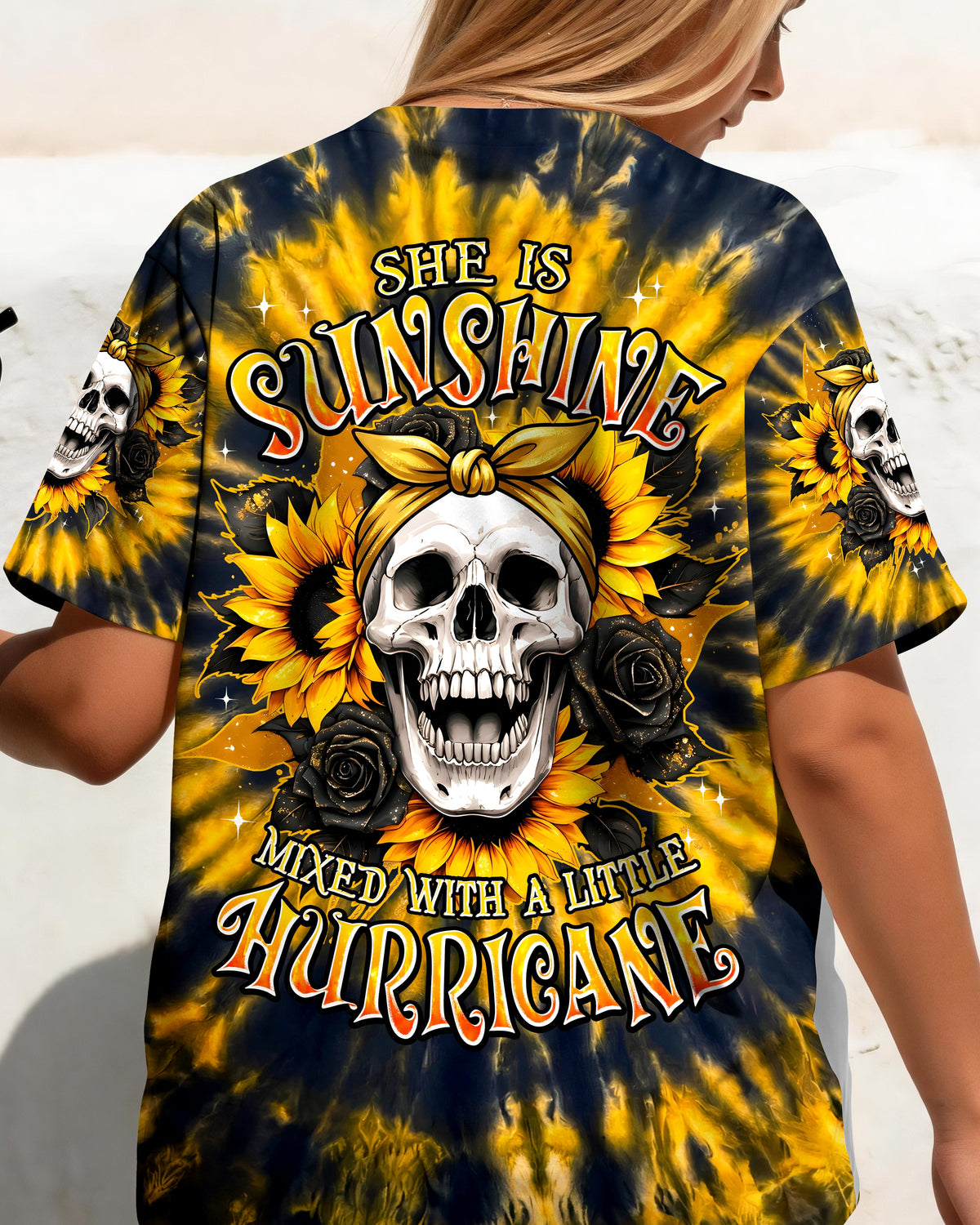 SHE IS SUNSHINE MIXED WITH A LITTLE HURRICANE ALL OVER PRINT - TYPQ2205262