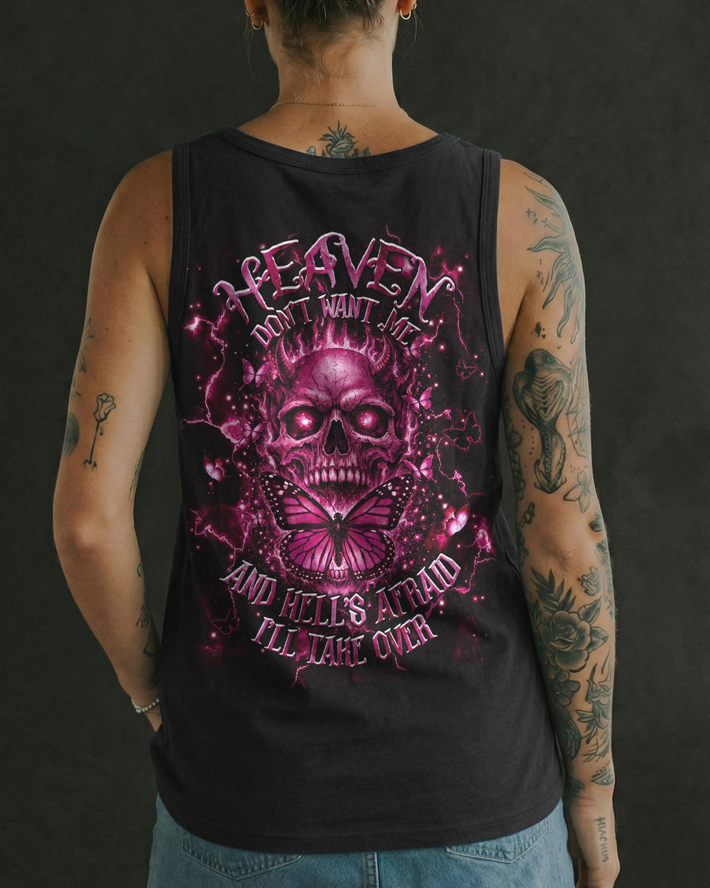 HEAVEN DON'T WANT ME SKULL DEMON ALL OVER PRINT - TLHG1603262
