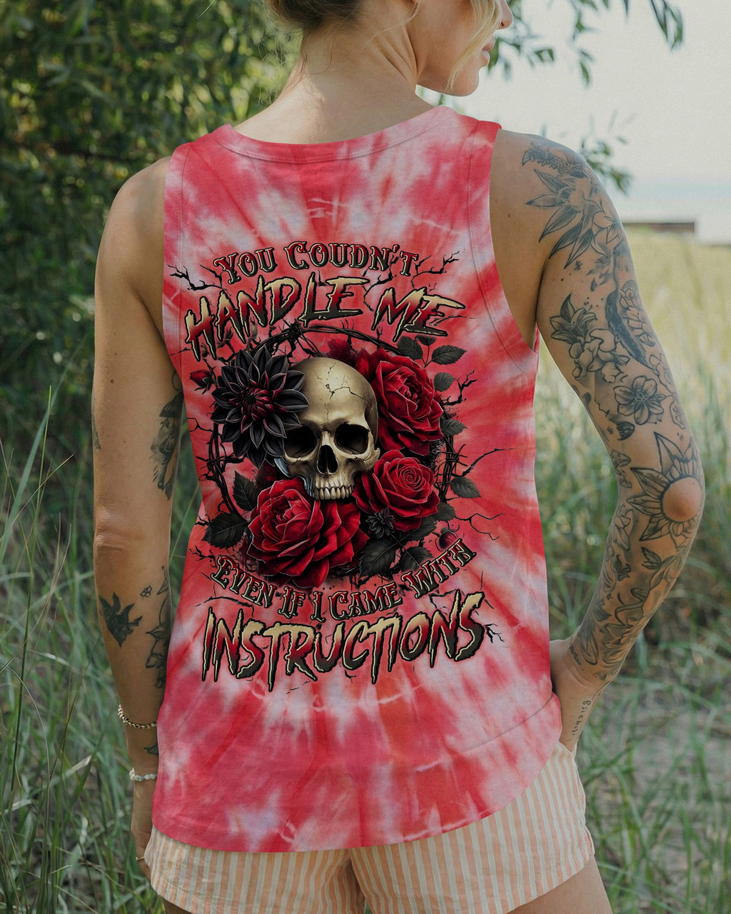 YOU COULDN'T HANDLE ME SKULL ROSES ALL OVER PRINT - TYLN0304262