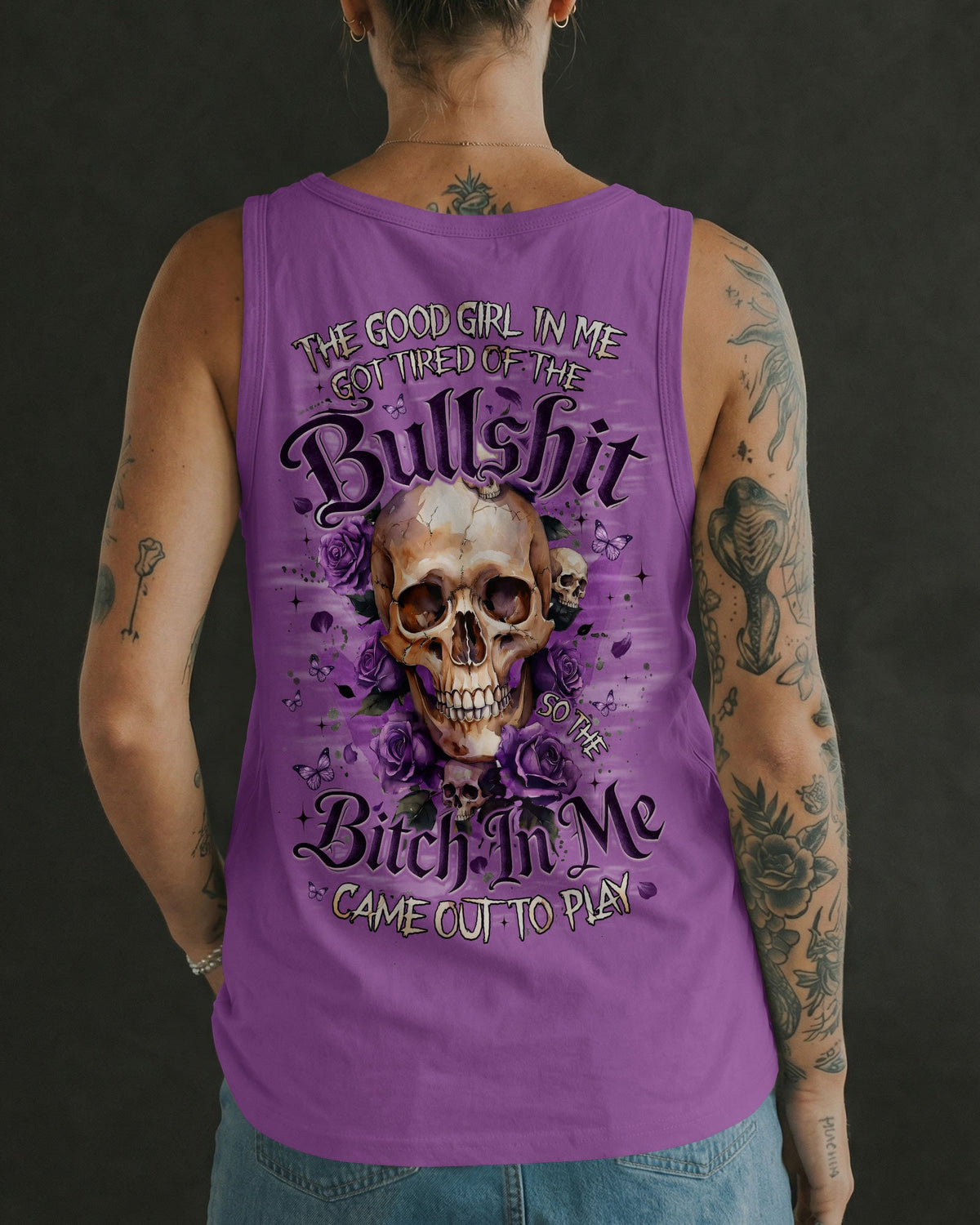 THE GOOD GIRL IN ME SKULL ROSES ALL OVER PRINT - TYQY0804261