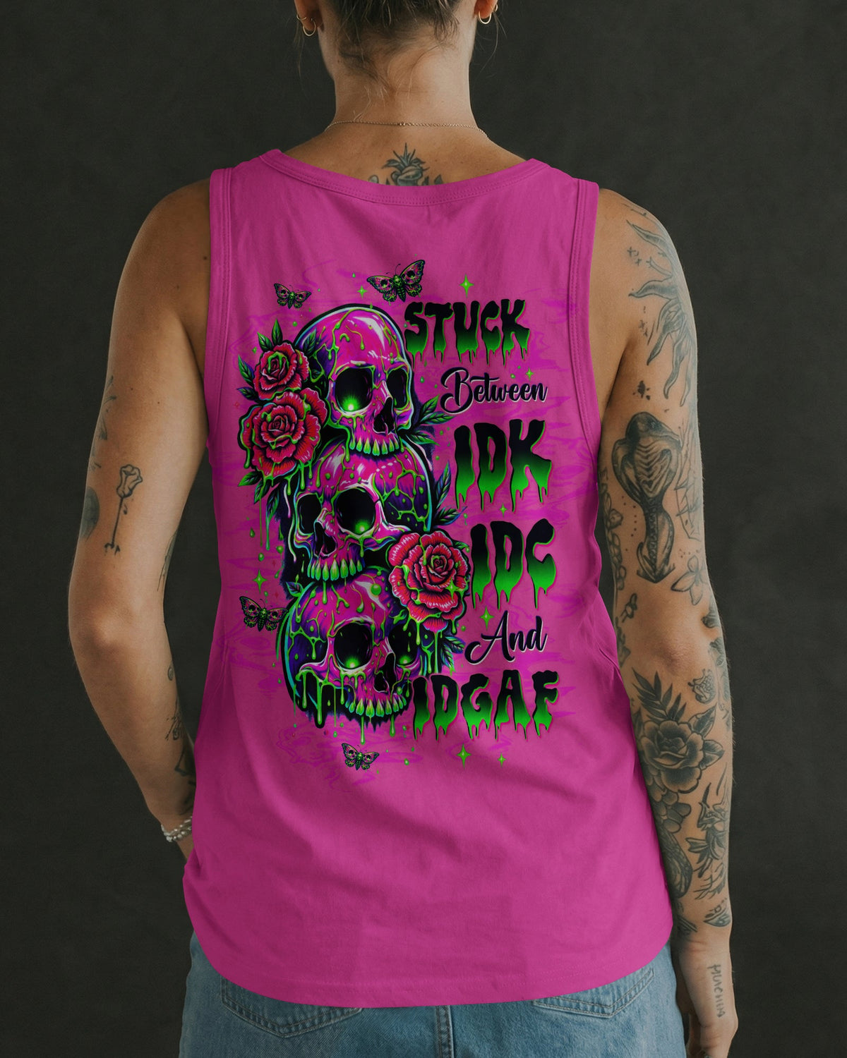 STUCK BETWEEN IDK IDC AND IDGAF SKULL ALL OVER PRINT -  TLTW0303261