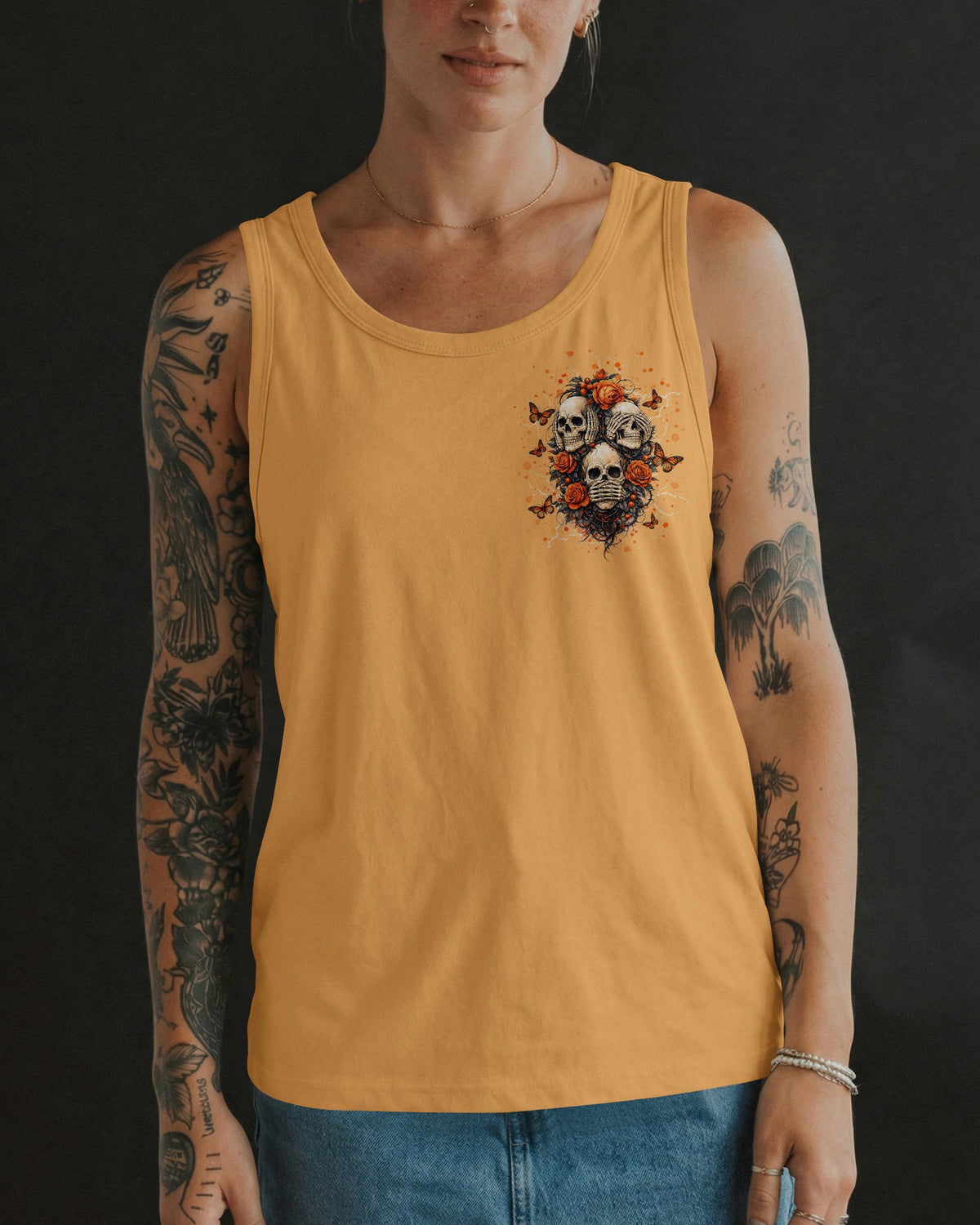 STUCK BETWEEN IDK IDC AND IDGAF SKULL ALL OVER PRINT   - TLNT3103262