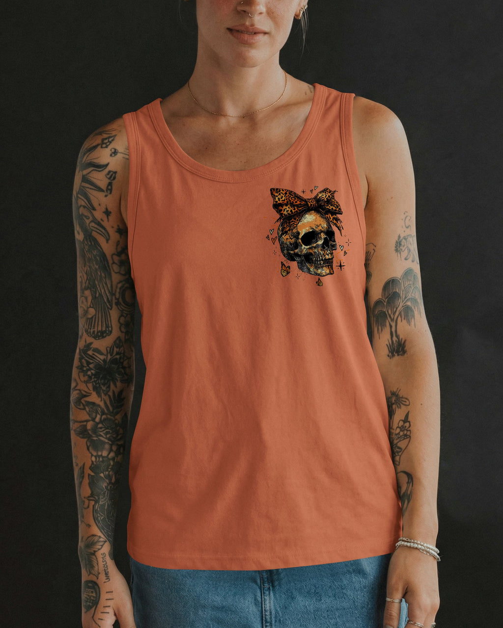 CUTE AS HELL MESSY BUN LEOPARD SKULL ALL OVER PRINT - TLTW3103262