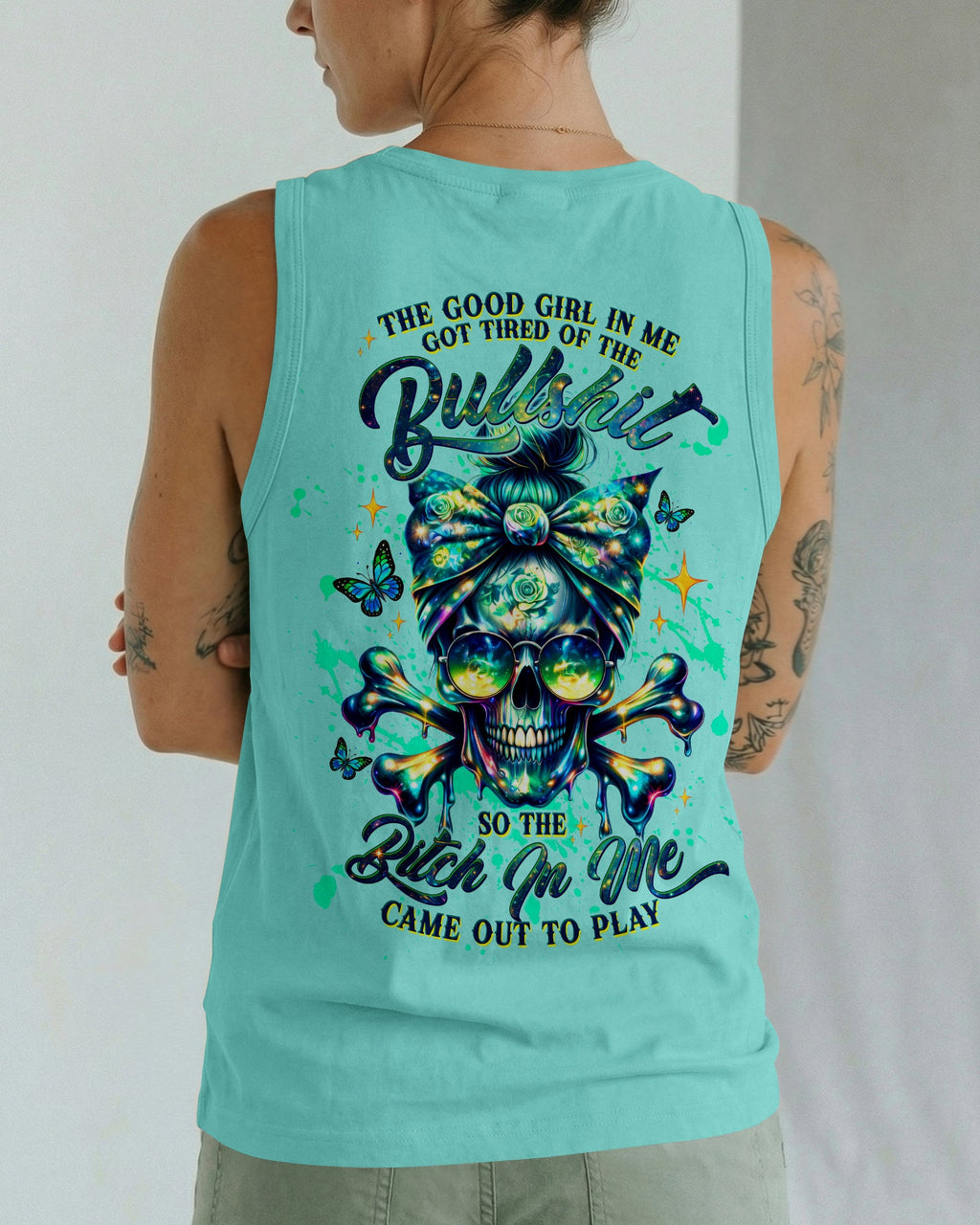 THE GOOD GIRL IN ME MESSY BUN SKULL  ALL OVER PRINT -  TLTW0303263