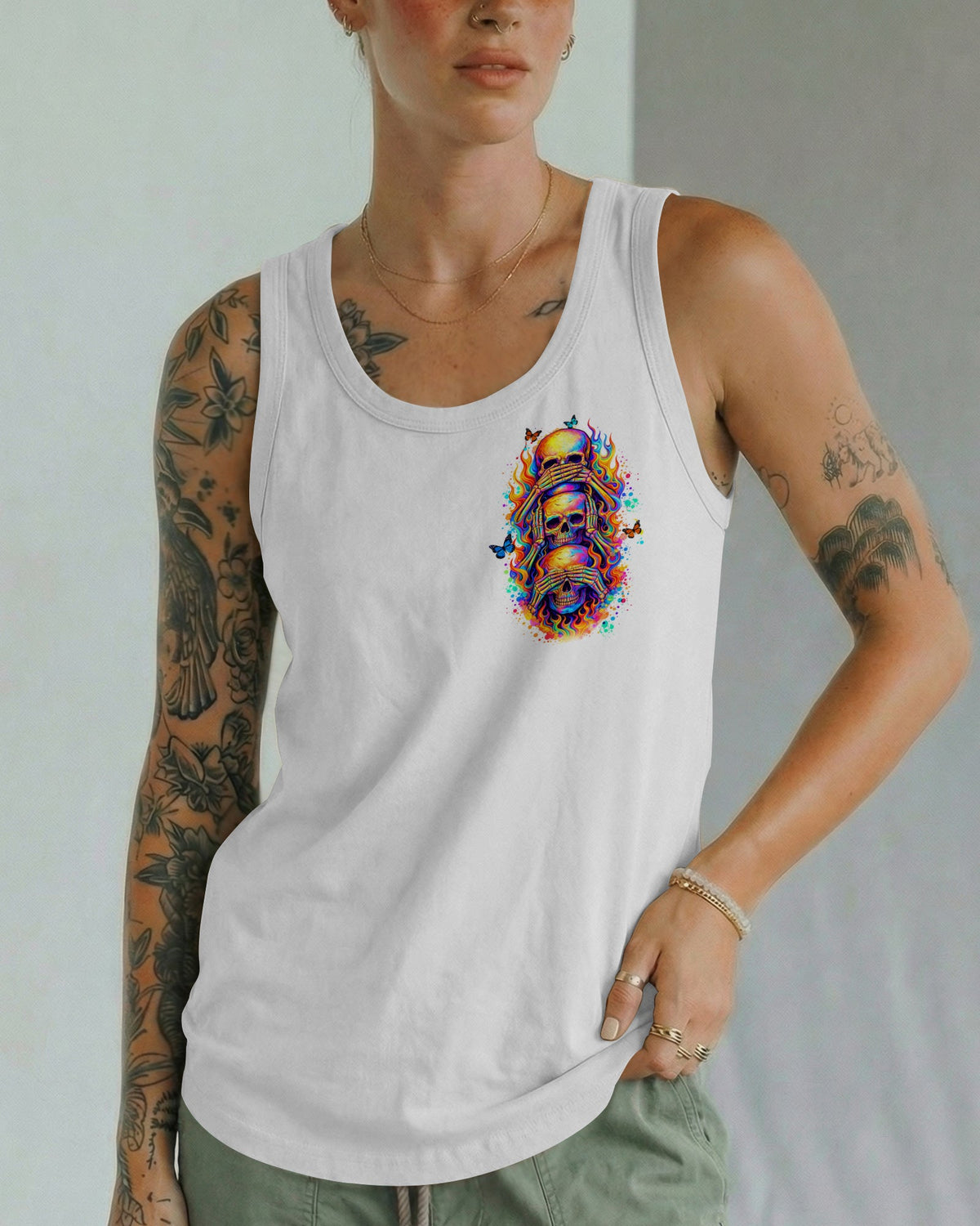 STUCK BETWEEN IDK IDC AND IDGAF SKULL ALL OVER PRINT   - TLTW3003262