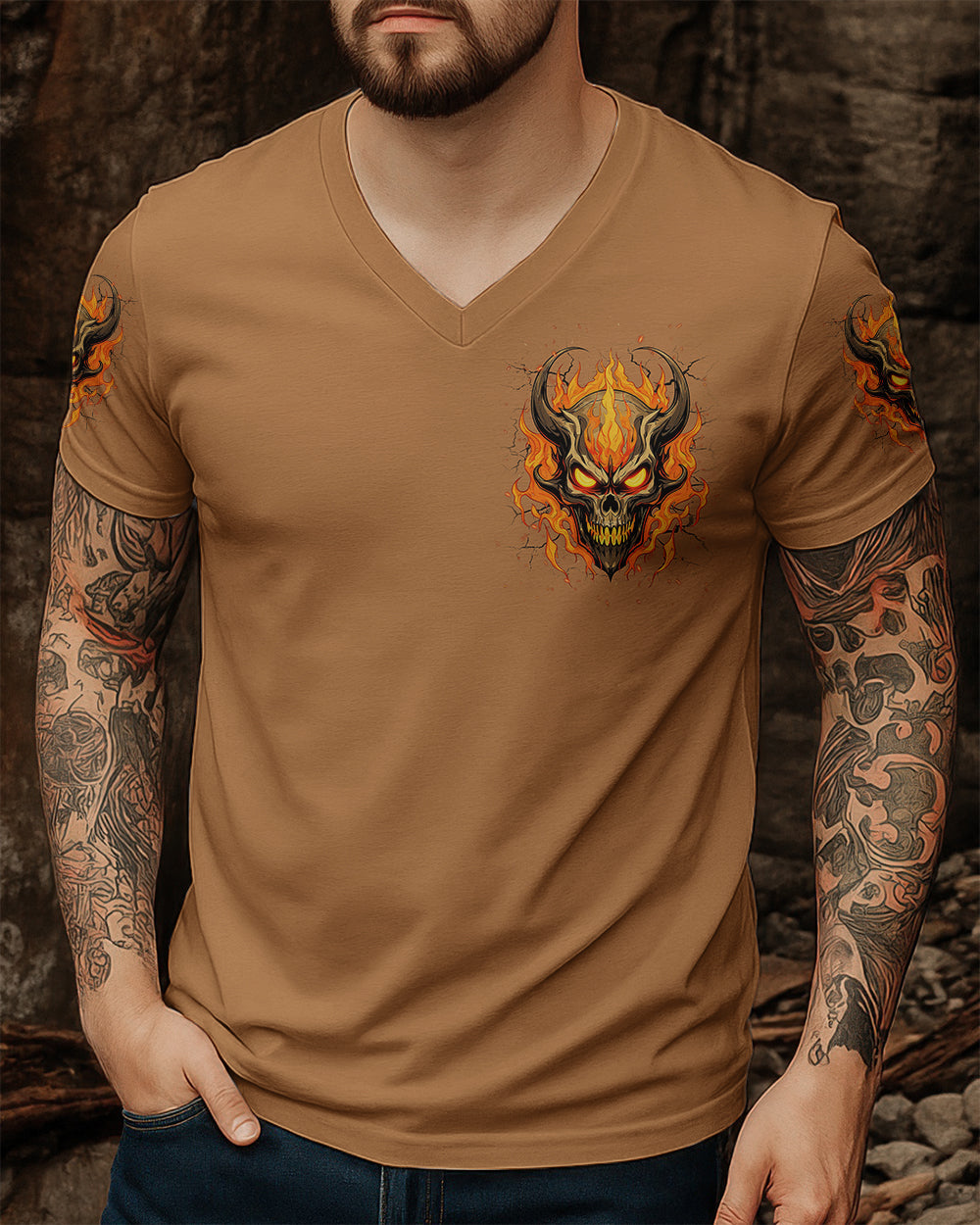 YOUR DEMONS HIDE UNDER YOUR BED SKULL DEMON ALL OVER PRINT - TLNT0603262