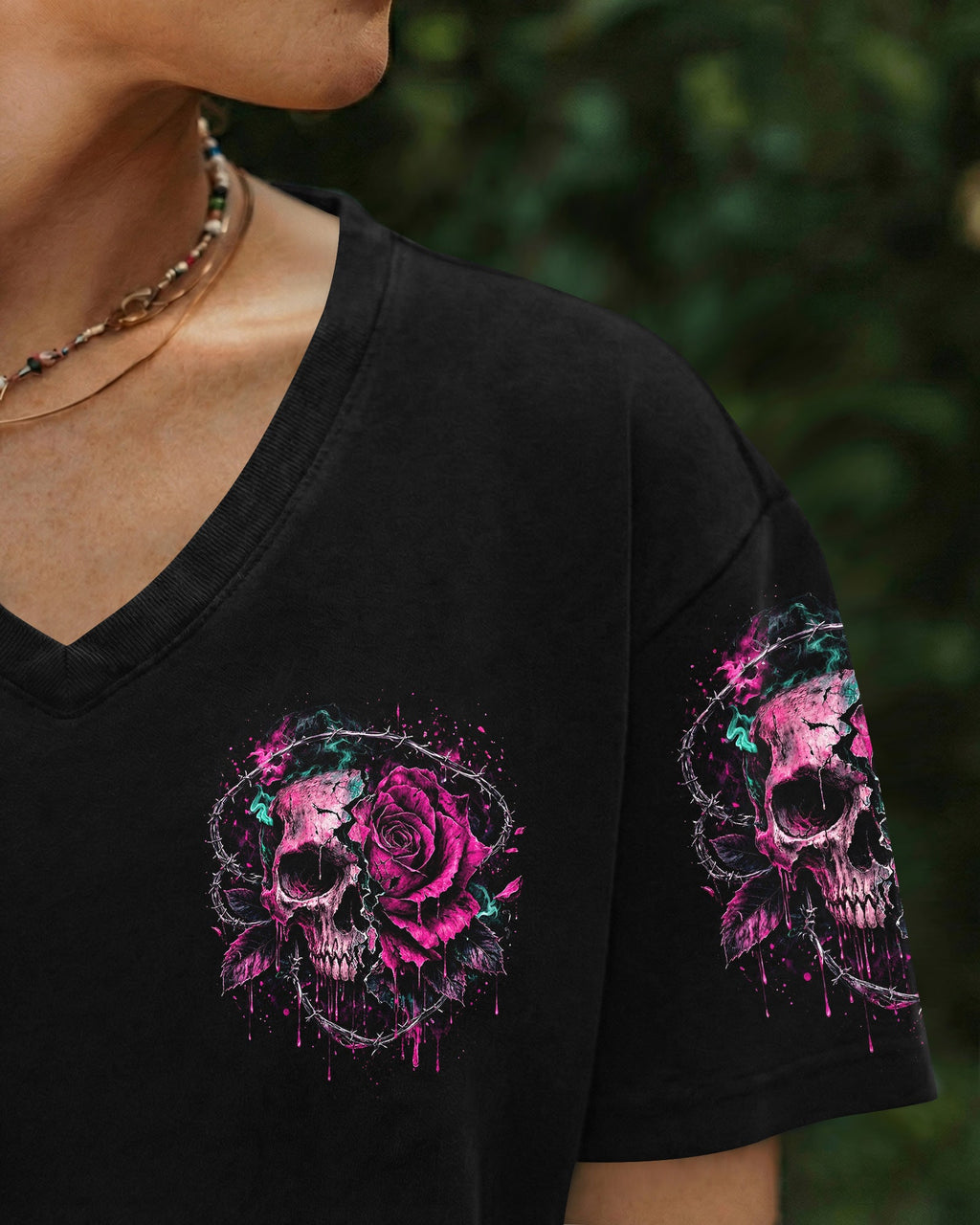 KARMA IS ONLY A B IF YOU ARE ROSE SKULL ALL OVER PRINT - TLNO1103262