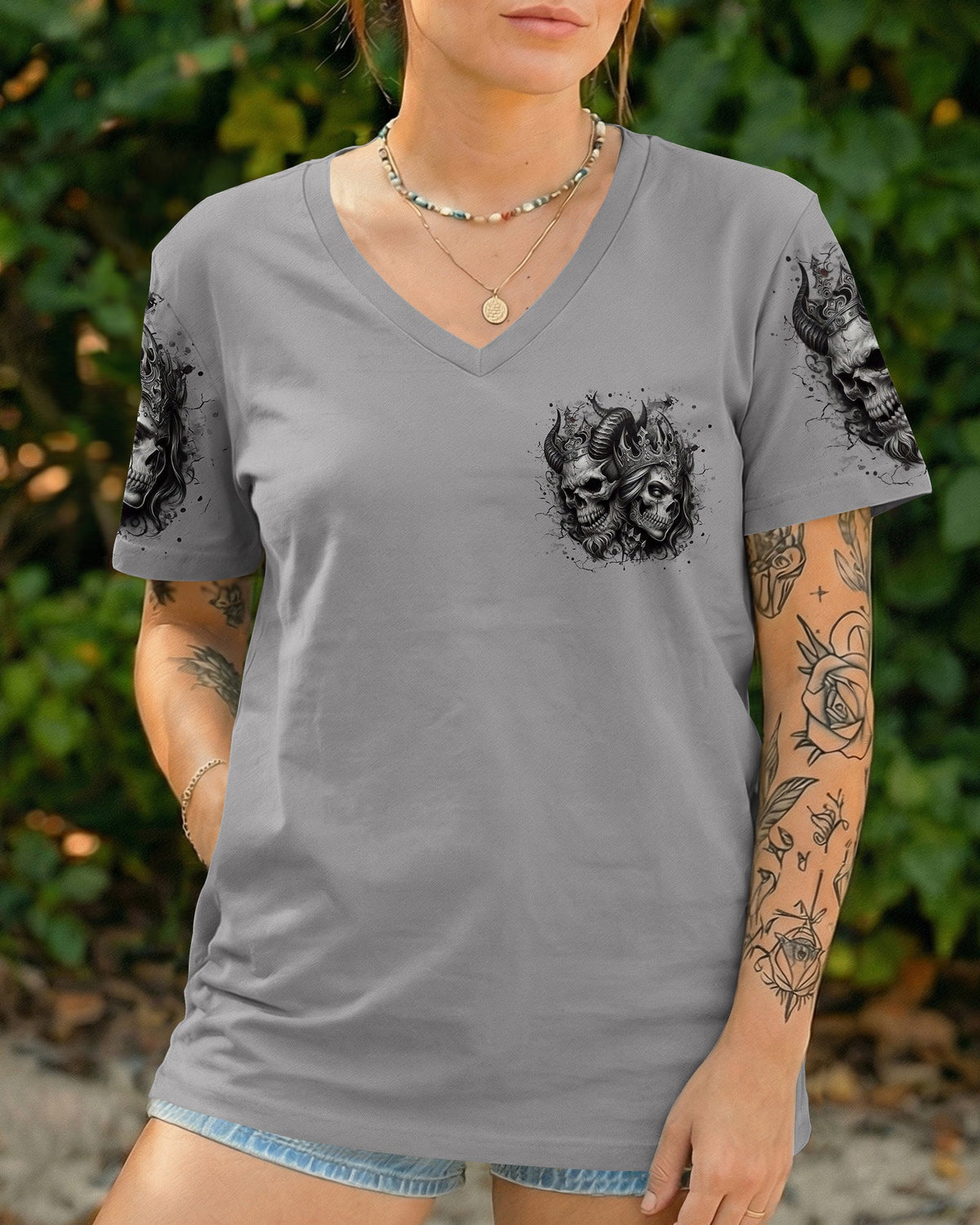 TILL DEATH DO US PART COUPLE SKULL ALL OVER PRINT - TLHN0403261