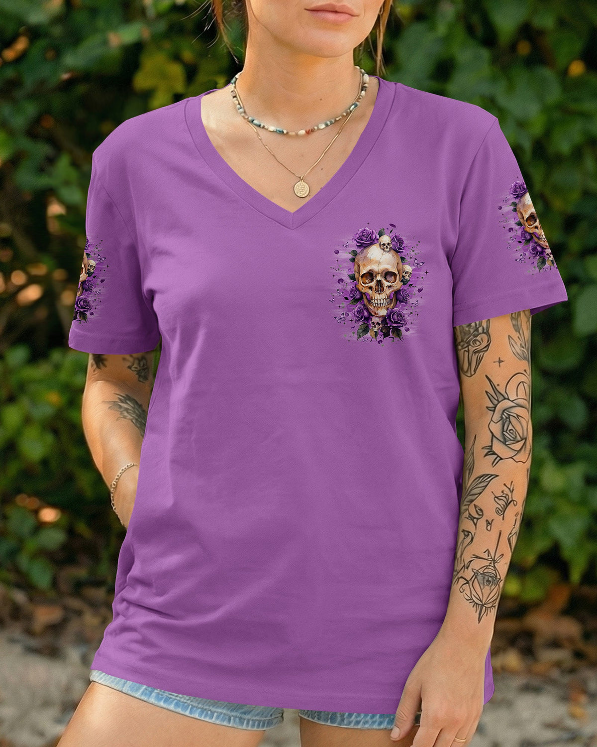 THE GOOD GIRL IN ME SKULL ROSES ALL OVER PRINT - TYQY0804261