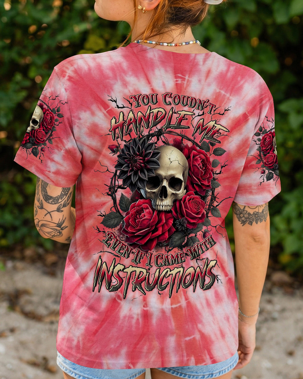 YOU COULDN'T HANDLE ME SKULL ROSES ALL OVER PRINT - TYLN0304262