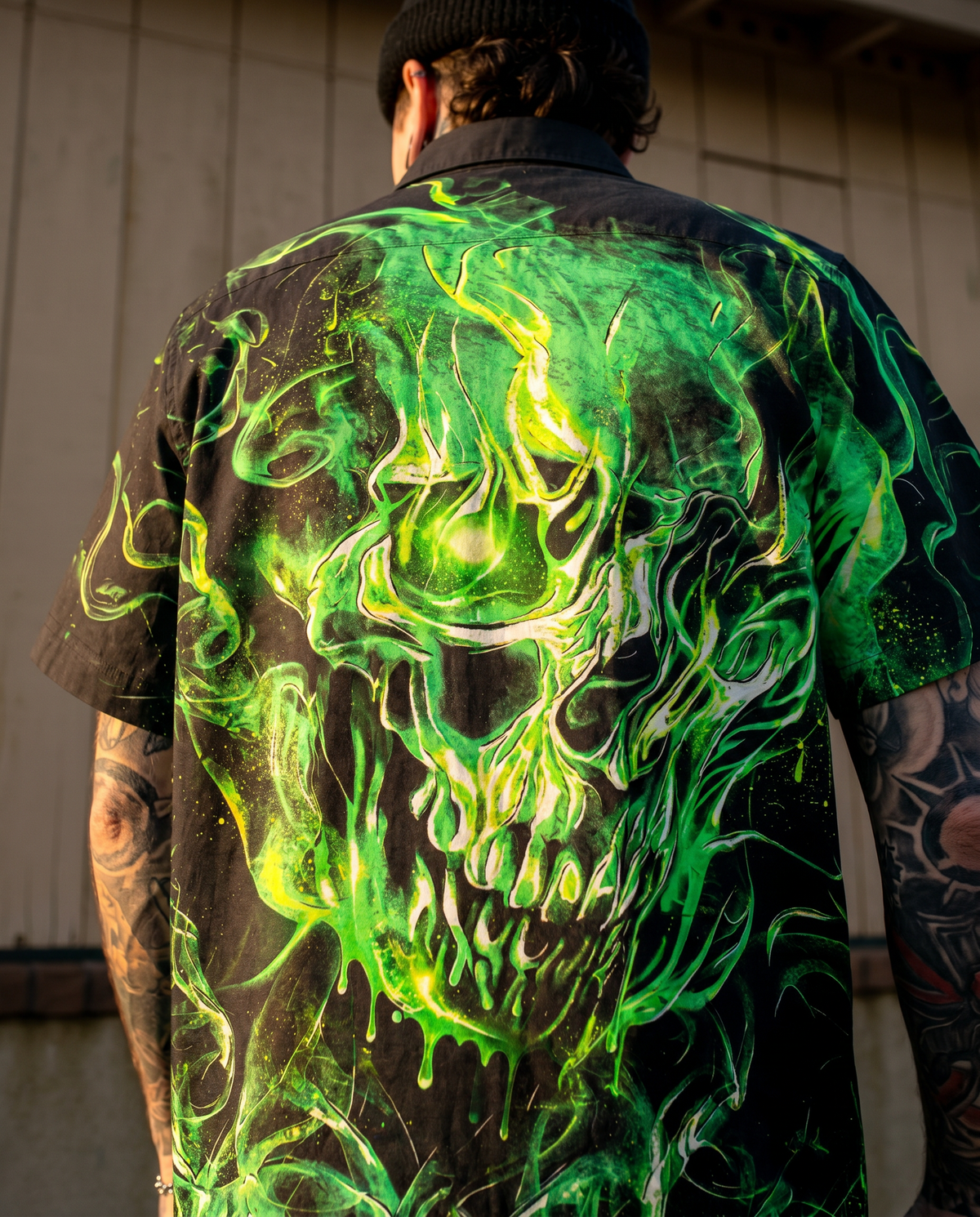 TOXIC PHANTOM SKULL COLLAR SHIRT - RI0106262