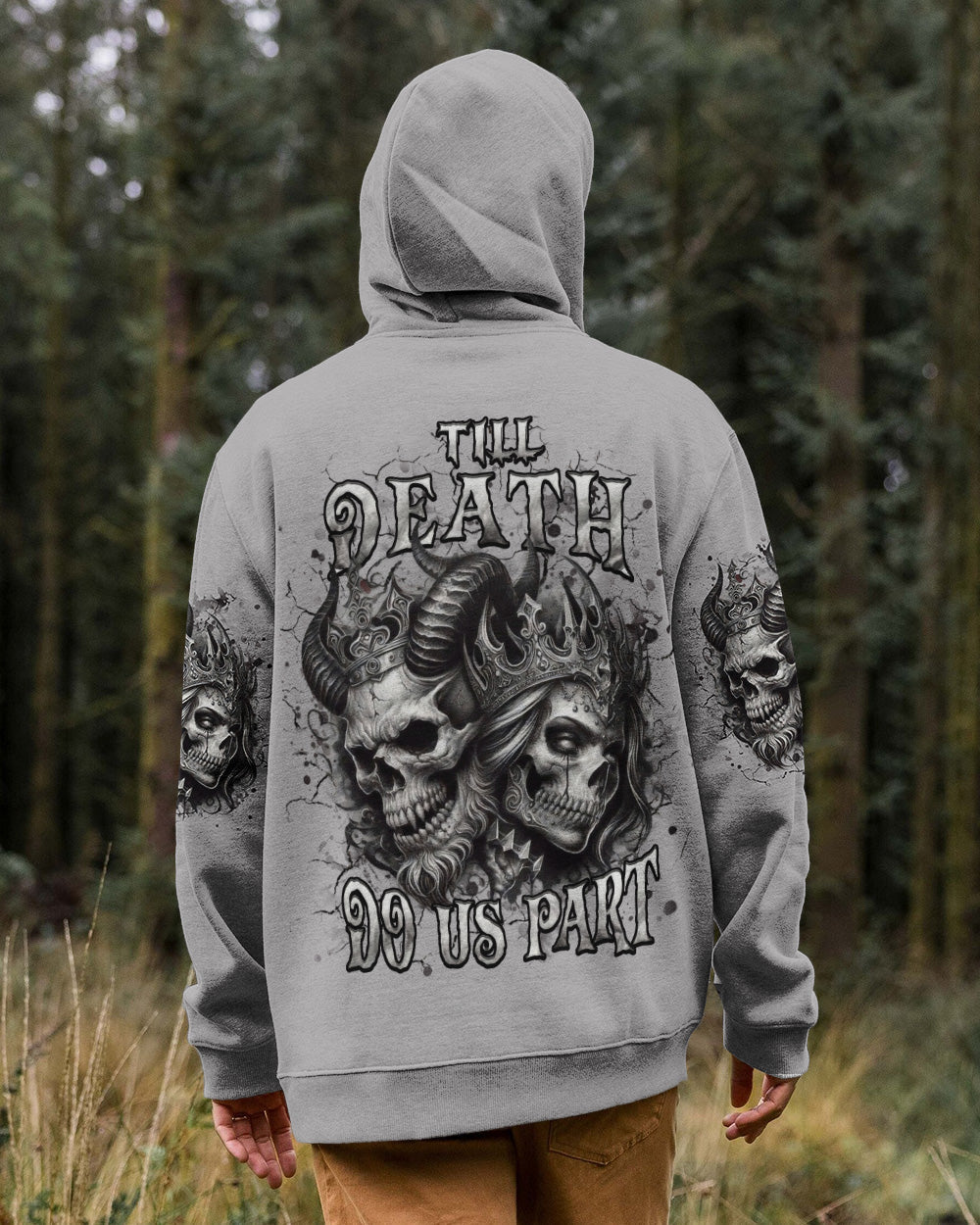 TILL DEATH DO US PART COUPLE SKULL ALL OVER PRINT - TLHN0403261