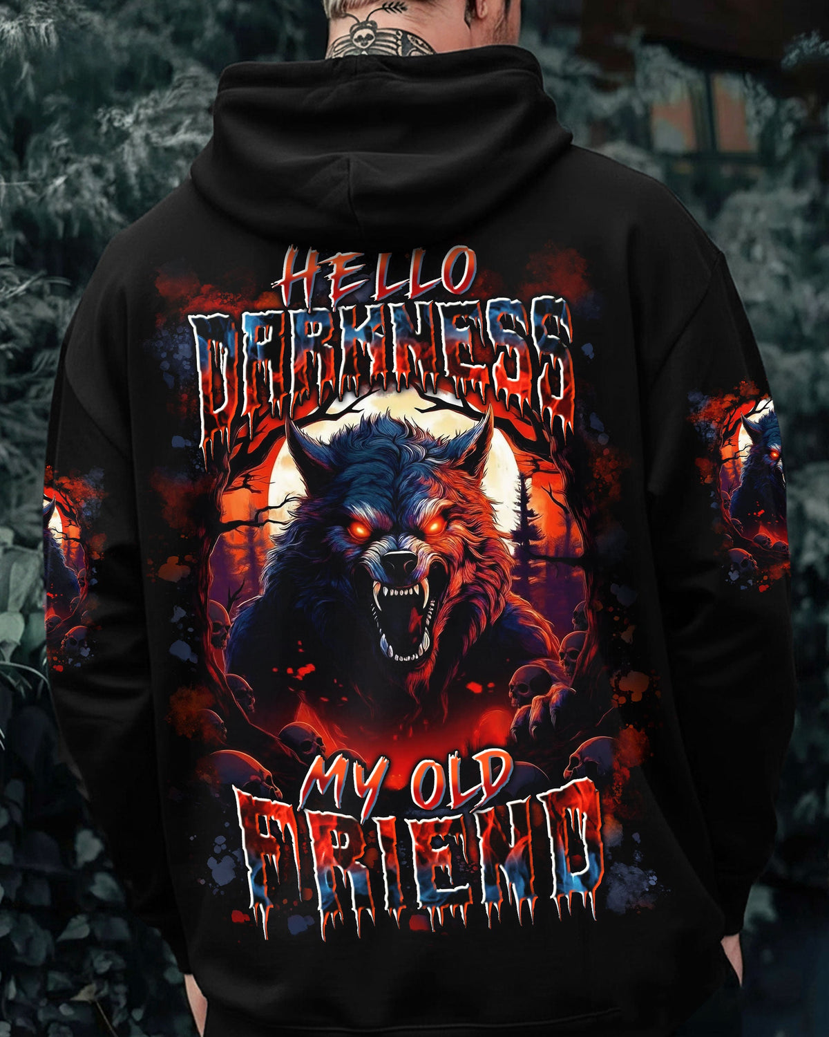 HELLO DARKNESS MY OLD FRIEND WOLF ALL OVER PRINT - YHLN2201262
