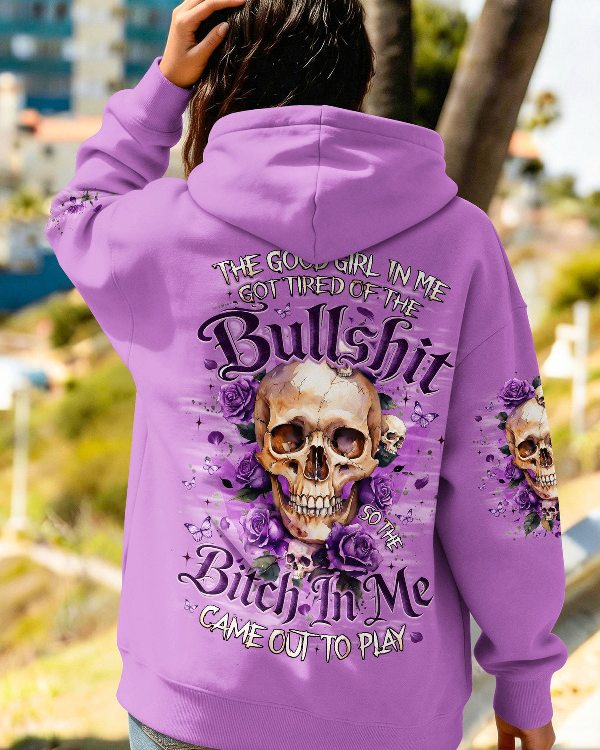 THE GOOD GIRL IN ME SKULL ROSES ALL OVER PRINT - TYQY0804261