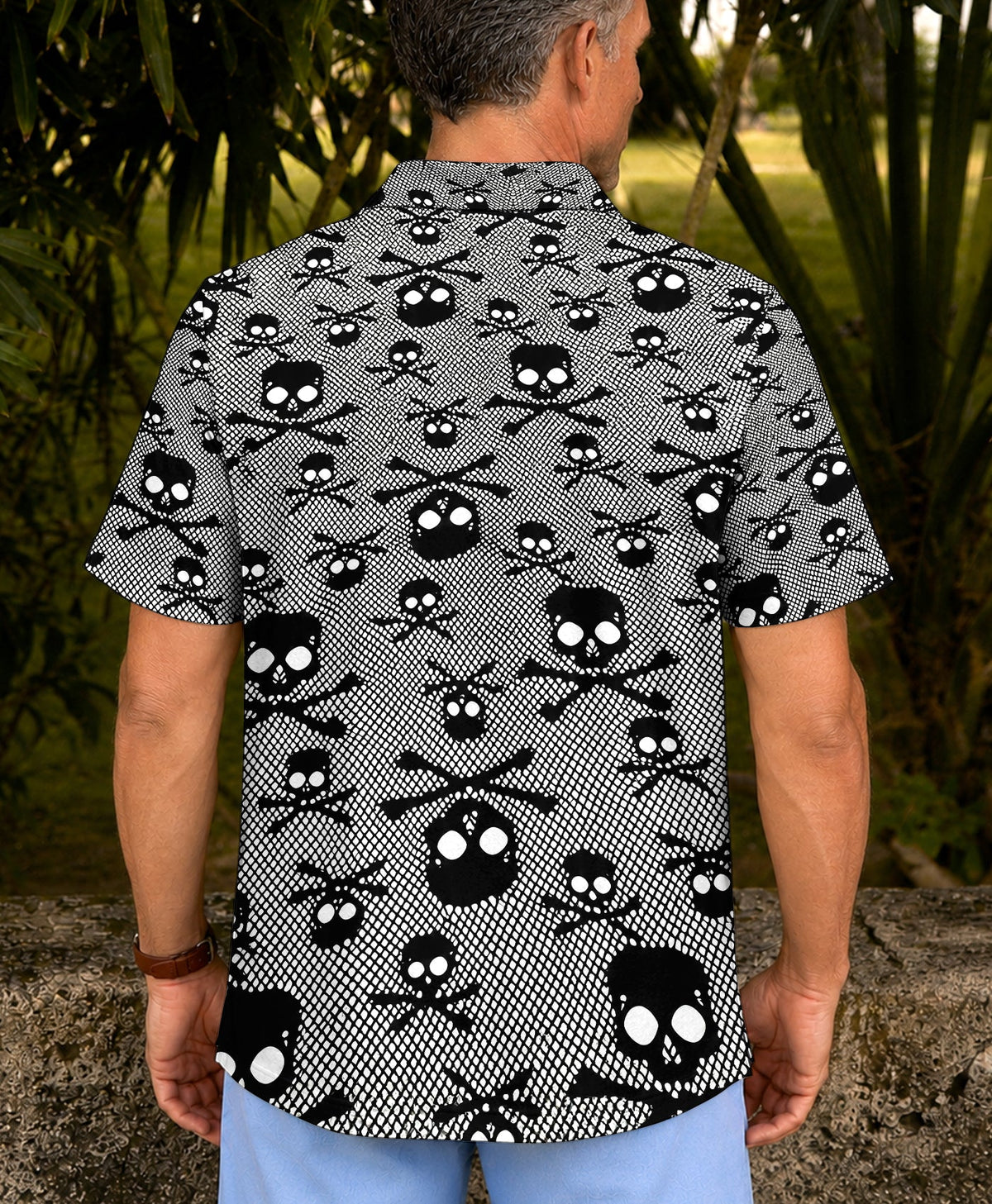 BLACK SKULL BONES POLO SHIRT - TLHG1006261